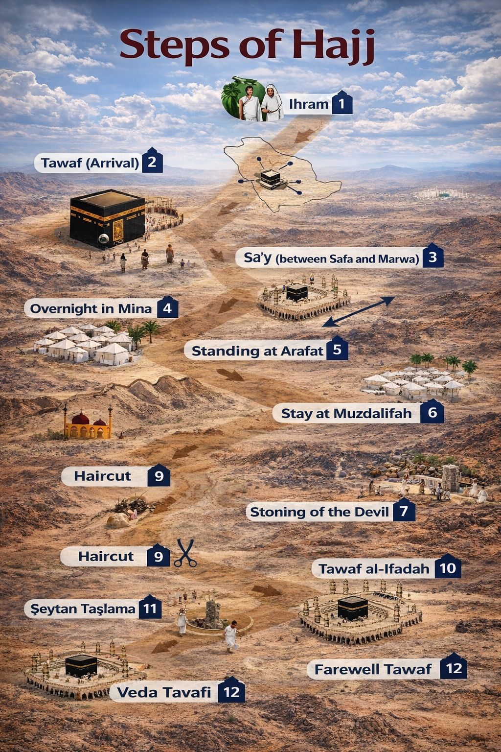 Mohd - Steps of Hajj – Complete Guide This infographic explains the ...