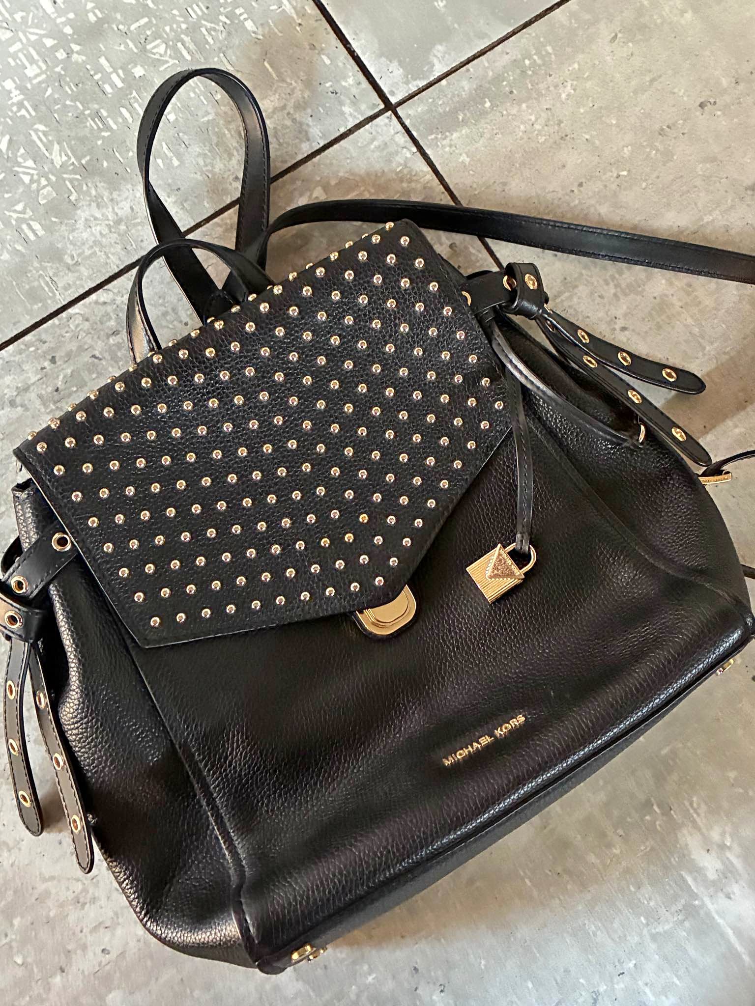 bristol medium studded leather backpack grain leather concealed carry bag with an intricate design Michael Kors Two Tone Pink