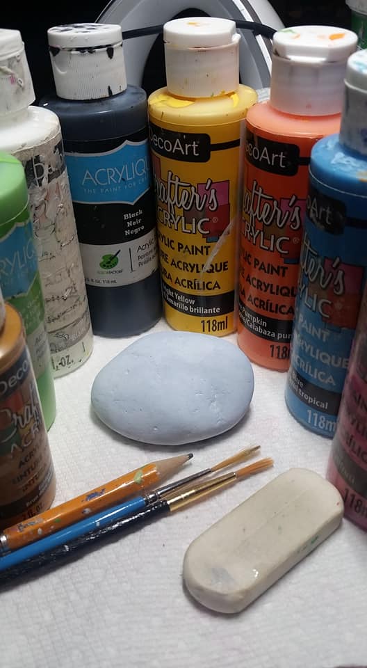 Rocan - What you'll need. I've base coated my rock a very light blue ...
