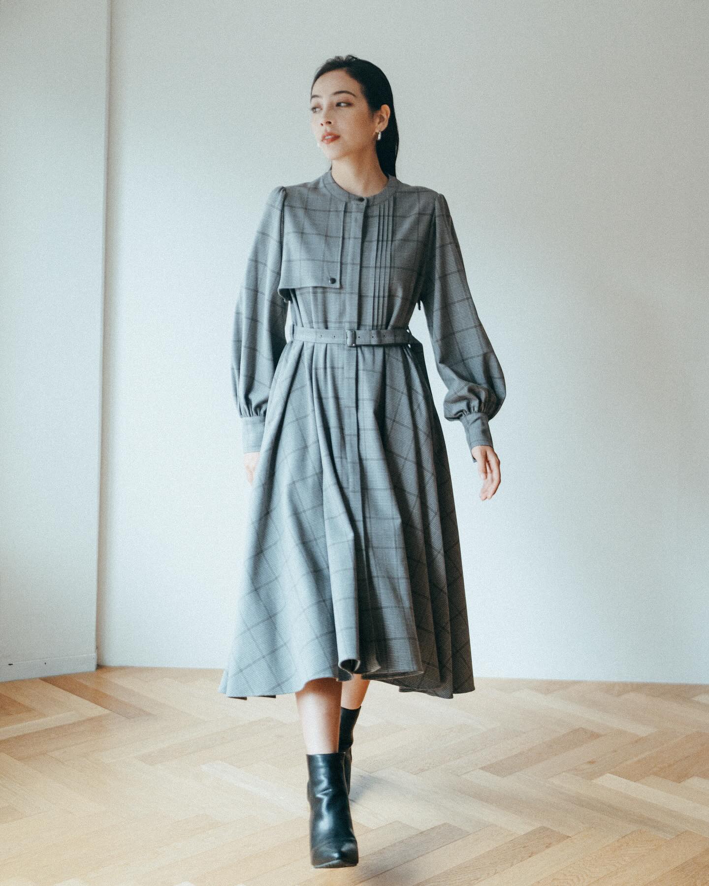 Ruimeme tweed gilet dress
