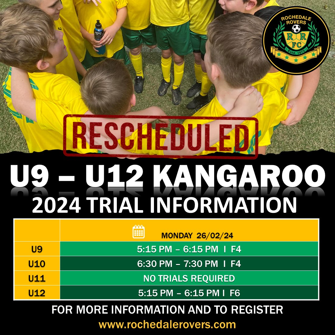 Our Kangaroo Trials have been... - Rochedale Rovers FC