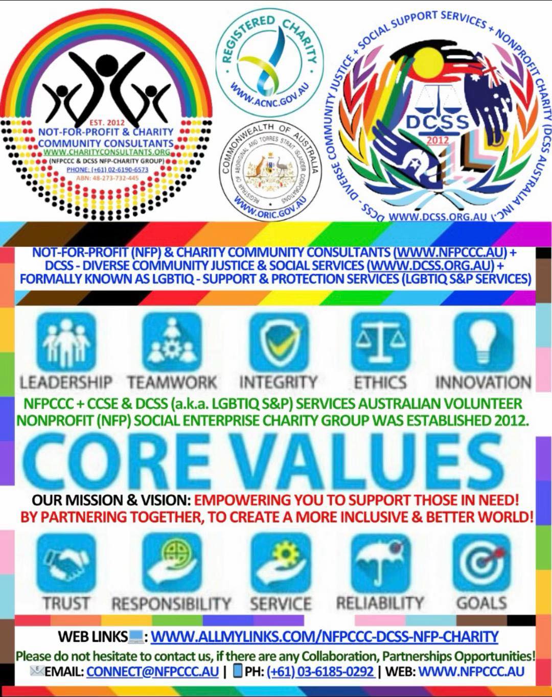 DCSS Justice & Social Services - LGBT & First Nations NFP Charity