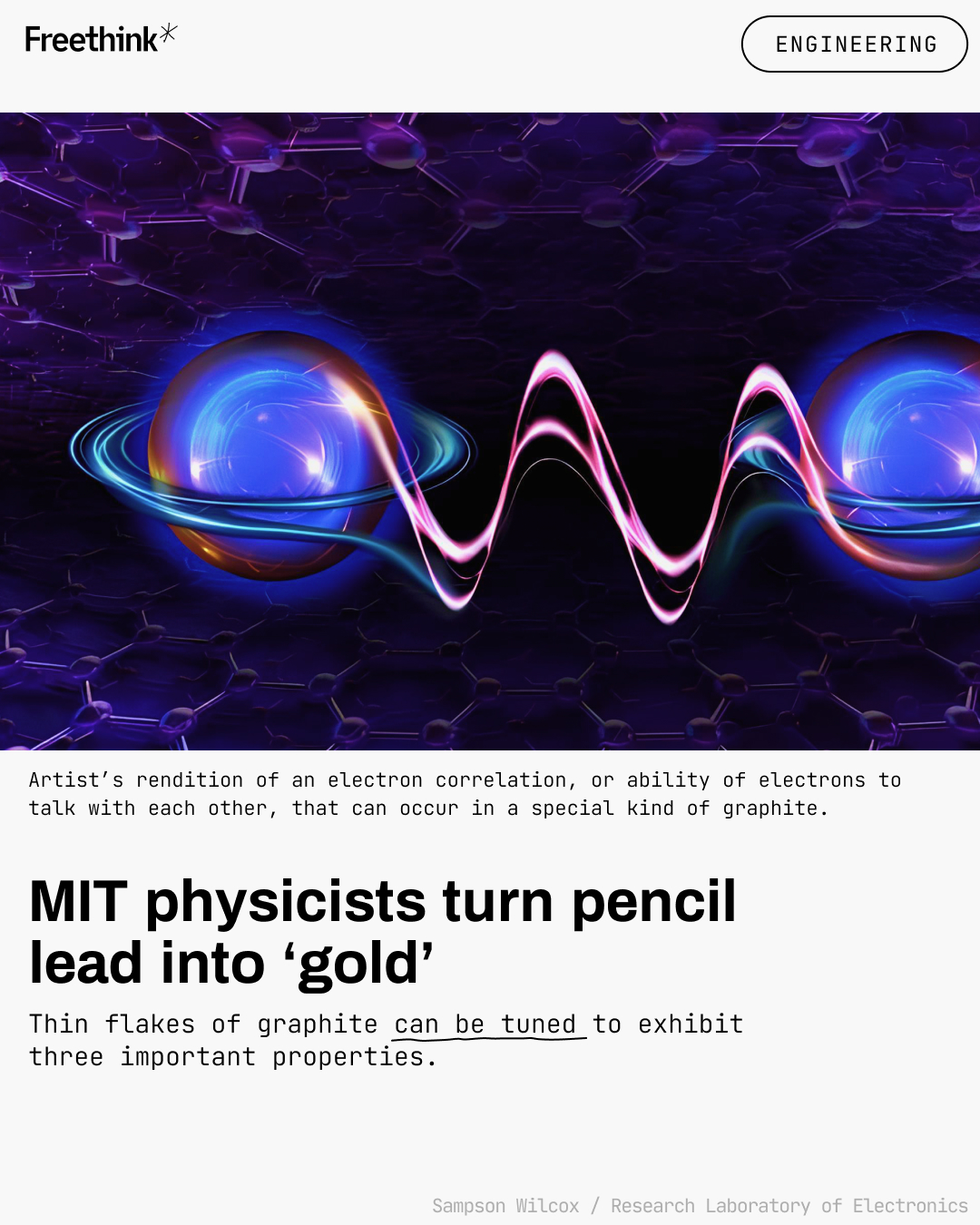 Big - MIT physicists have metaphorically turned graphite, or pencil ...