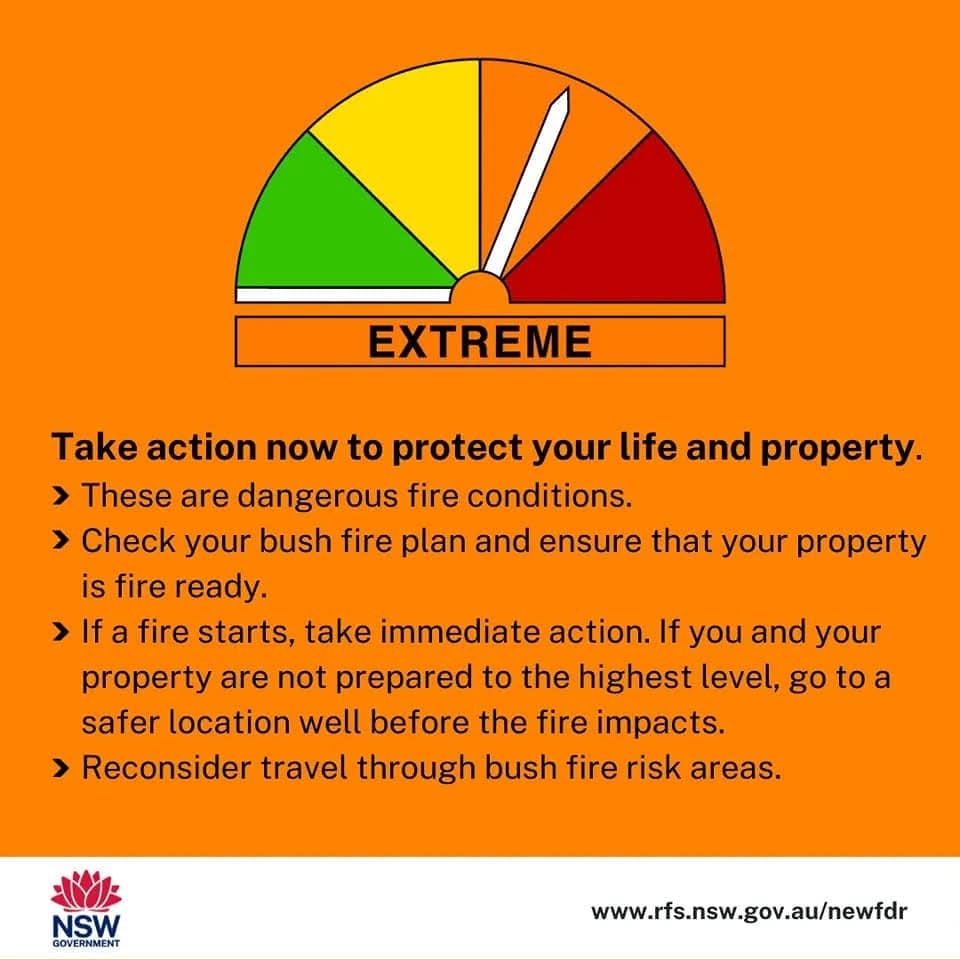 NSW - ️ TOTAL FIRE BAN AND EXTREME FIRE DANGER RATING TODAY ️ A total ...