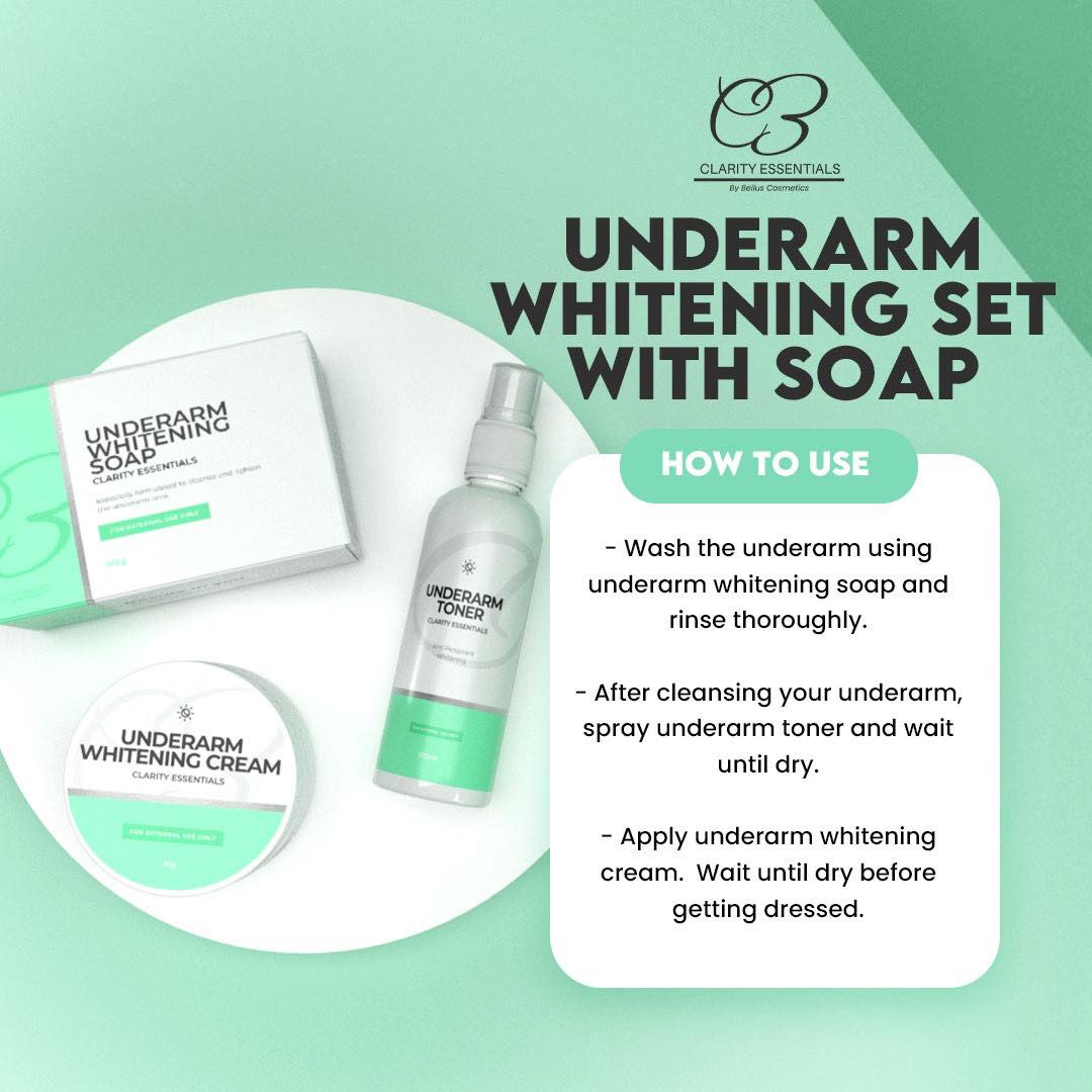 glutathione soap for underarms How to use Underarm Whitening Set with 🫶🏻💚 • Wash the underarm using underarm whitening soap and rinse thoroughly. • After cleansing your underarm, spray underarm whitening toner and wait until Air-Tite Sterile Syringes with