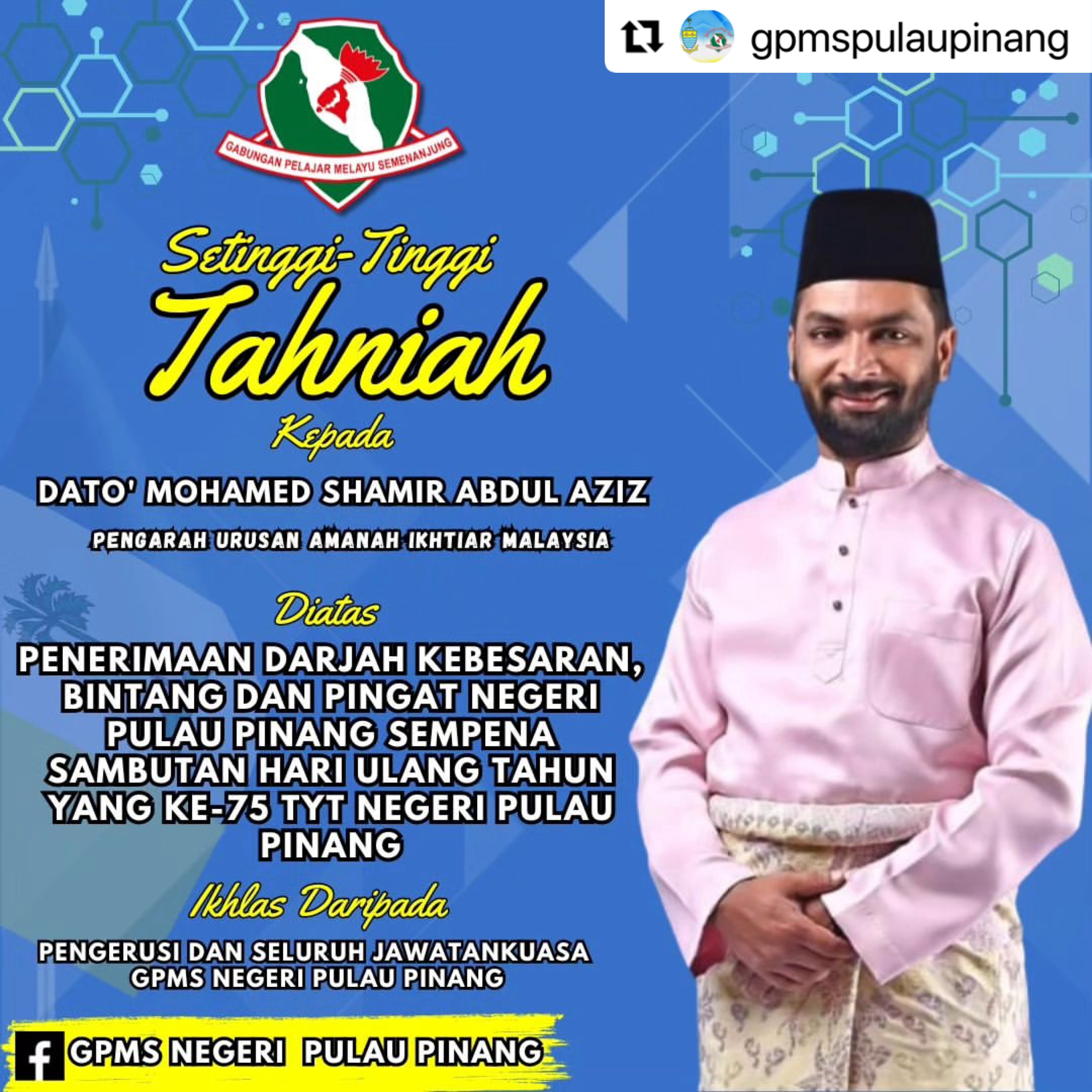 Diari - #Repost @gpmspulaupinang ・・・ Setinggi-tinggi tahniah kepada ...