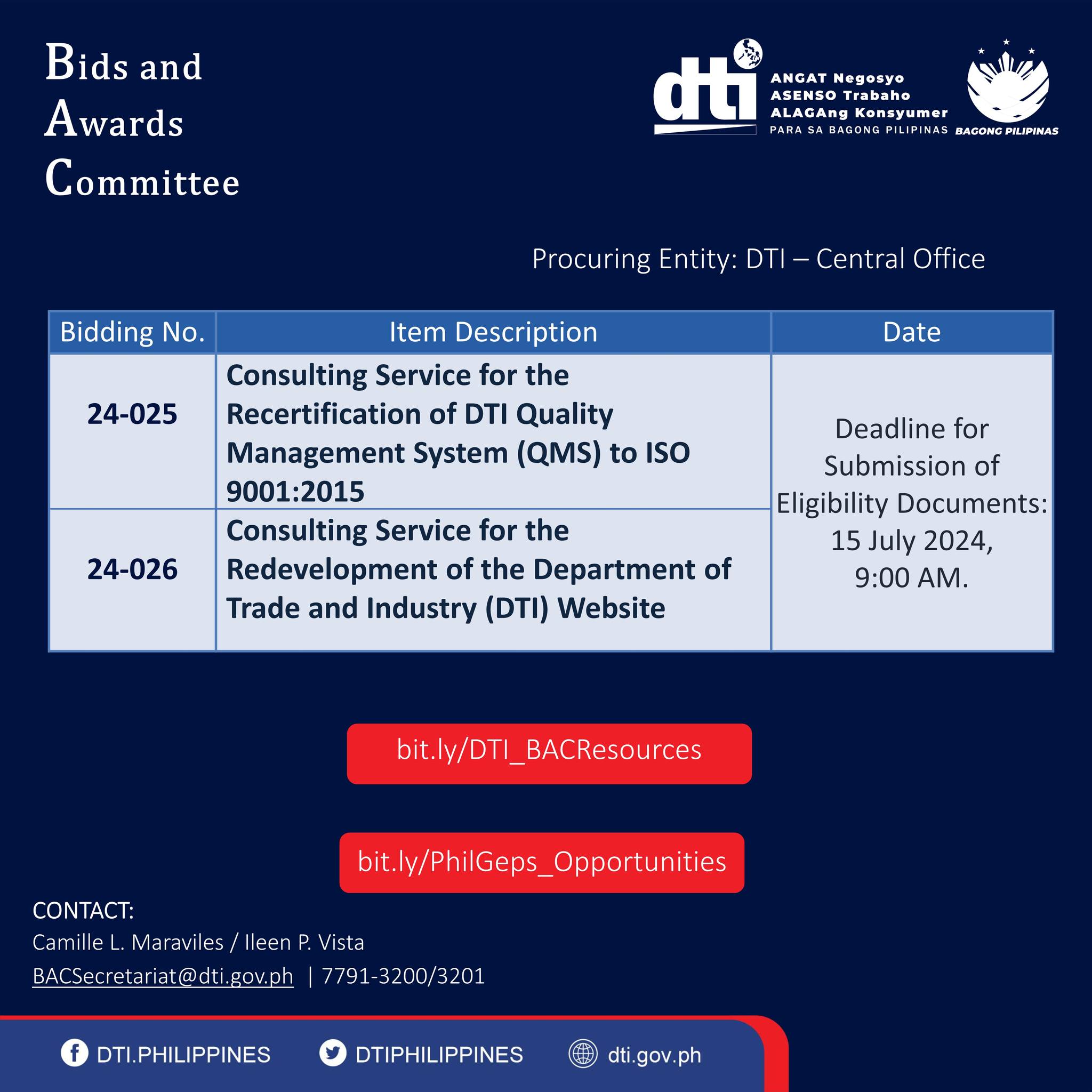 DTI Philippines - DTI Bidding Document for Public Bidding:... | Facebook