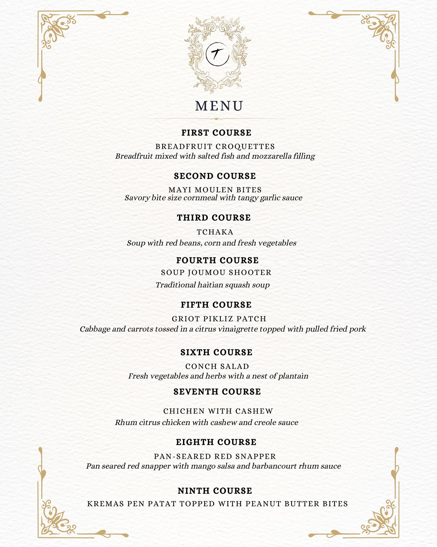 We offered a 9 course meal menu. The... - cooking_with_tatie | Facebook