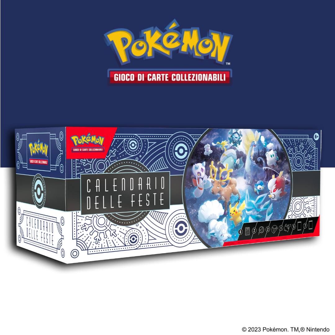 Calendario Dell'Avvento Pokémon GCC | 25 Sorprese, Carte Olografiche, Buste Espansione E Adesivi