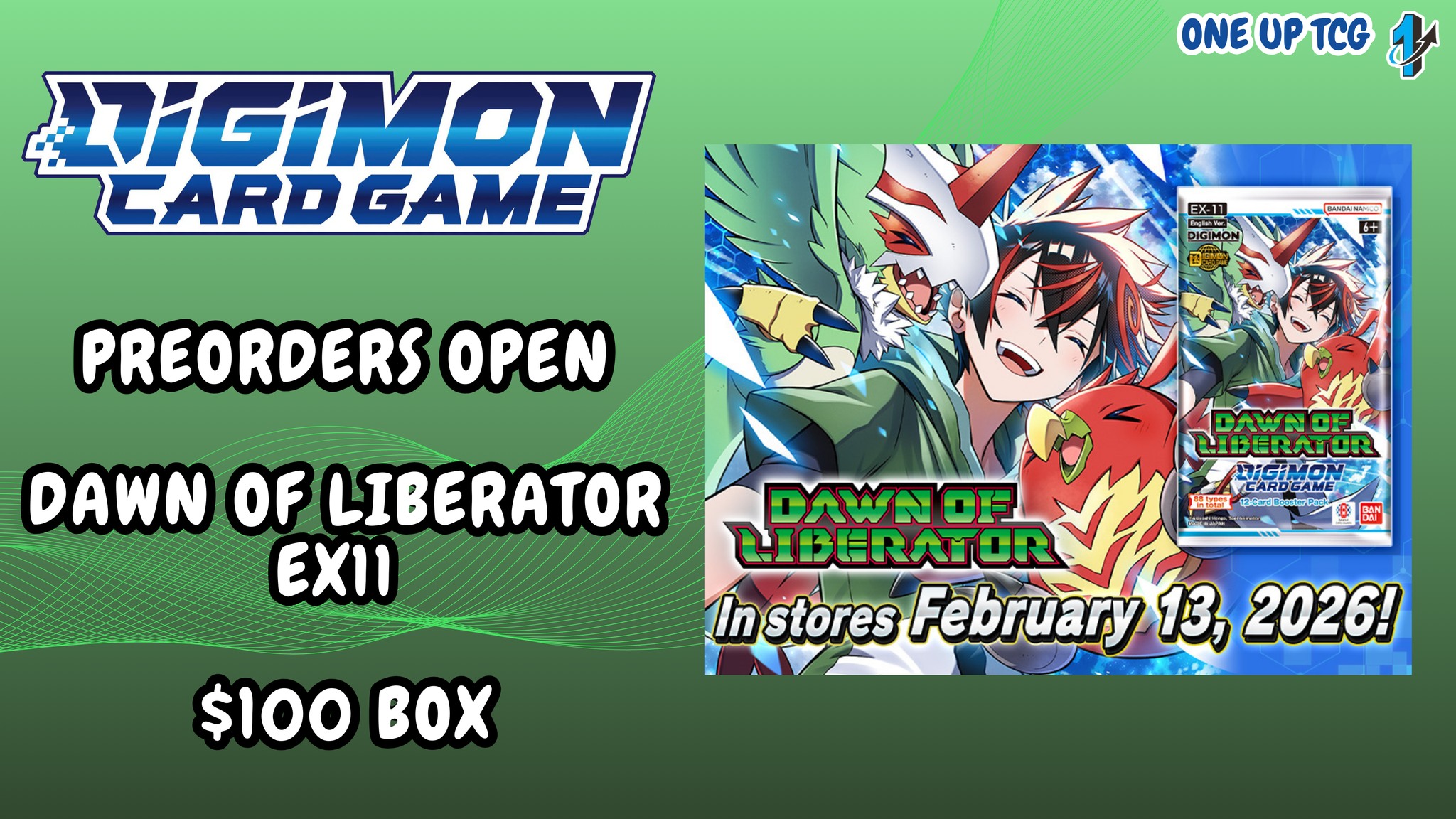 We are taking preorders for boxes of the newest upcoming Digimon 