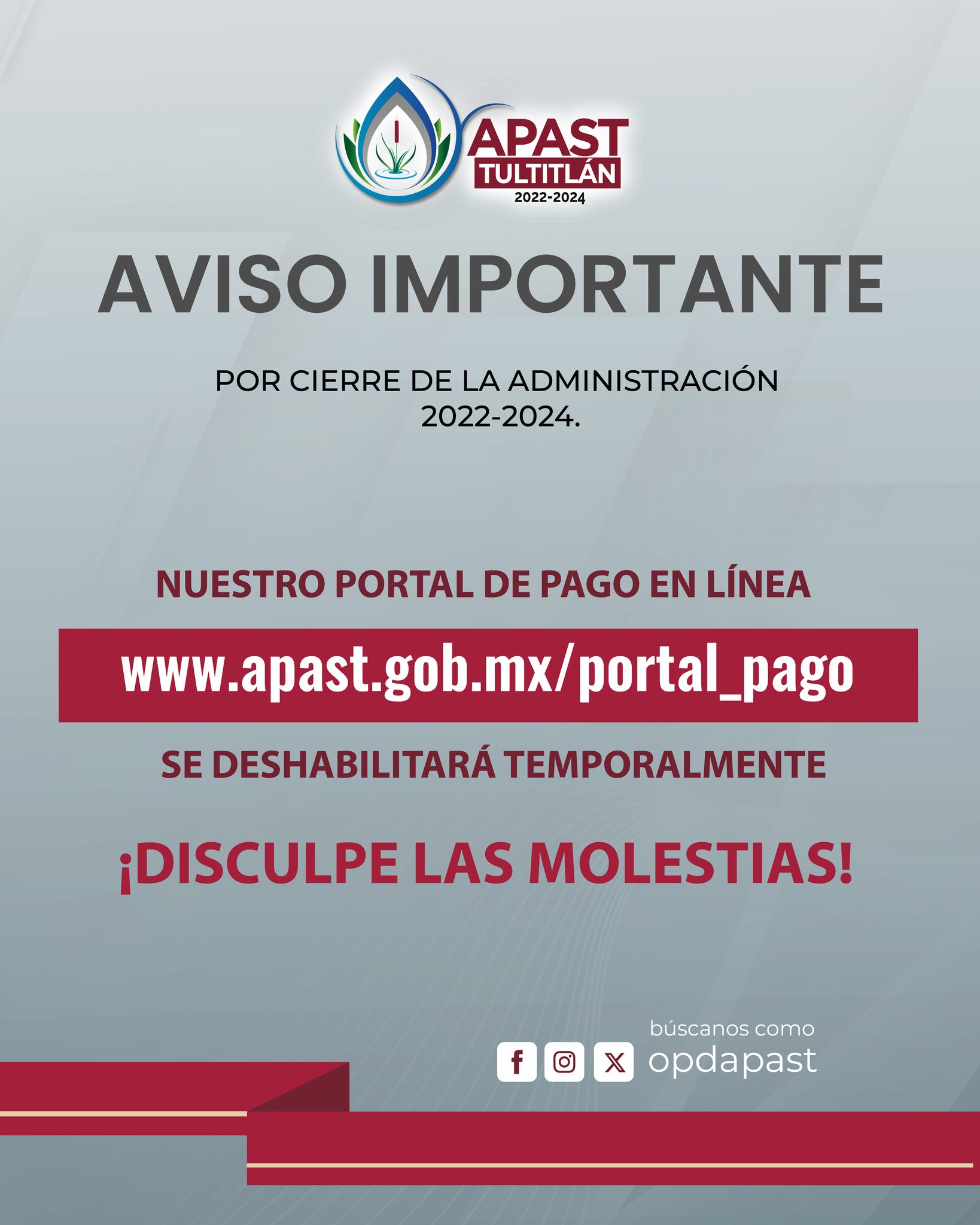 📣 ATENTO AVISO 📣 Estimado... - APAST Tultitlán 2025 -2027 | Facebook
