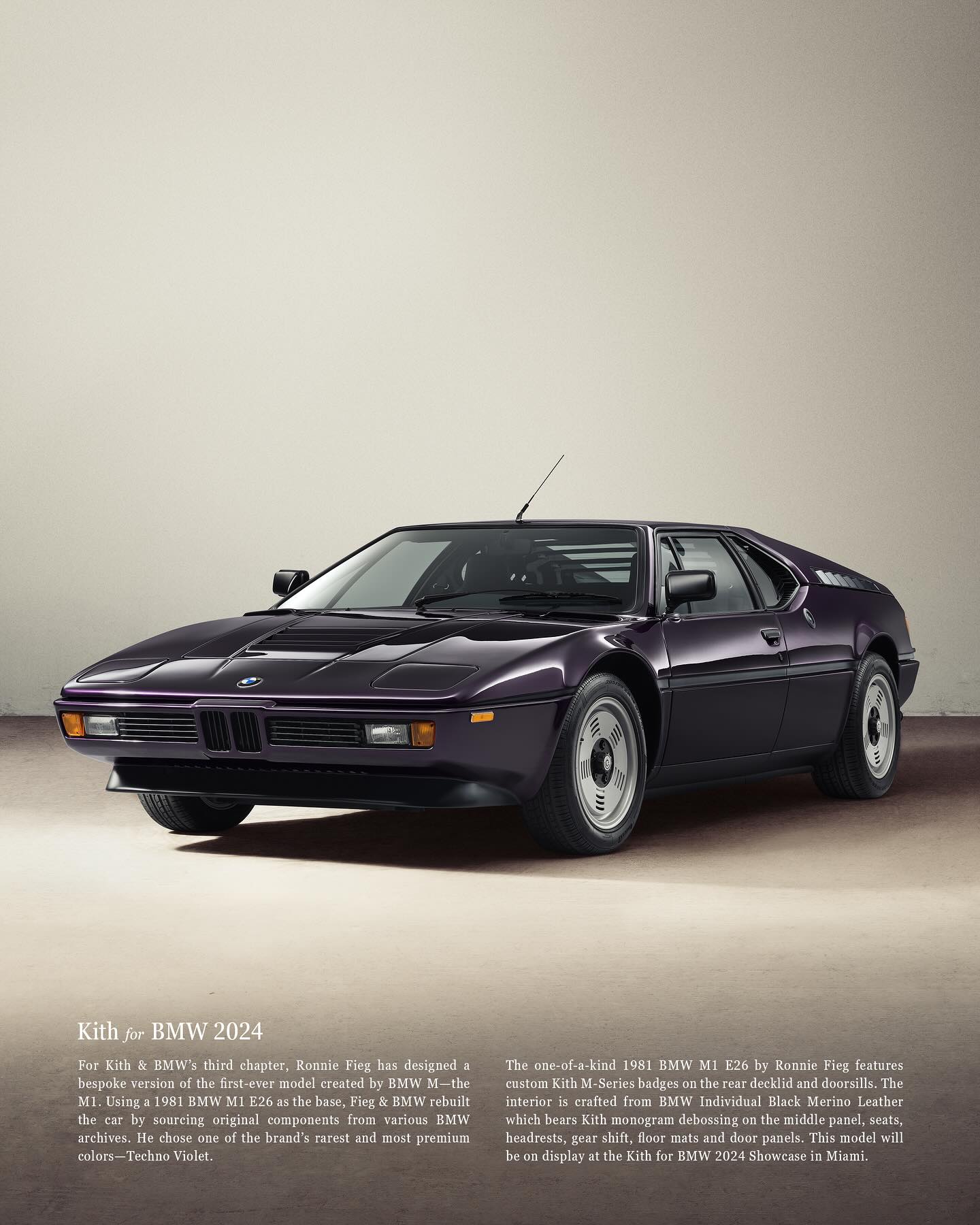 The 1981 BMW M1 E26 by Ronnie Fieg This 1:18 diecast miniature car