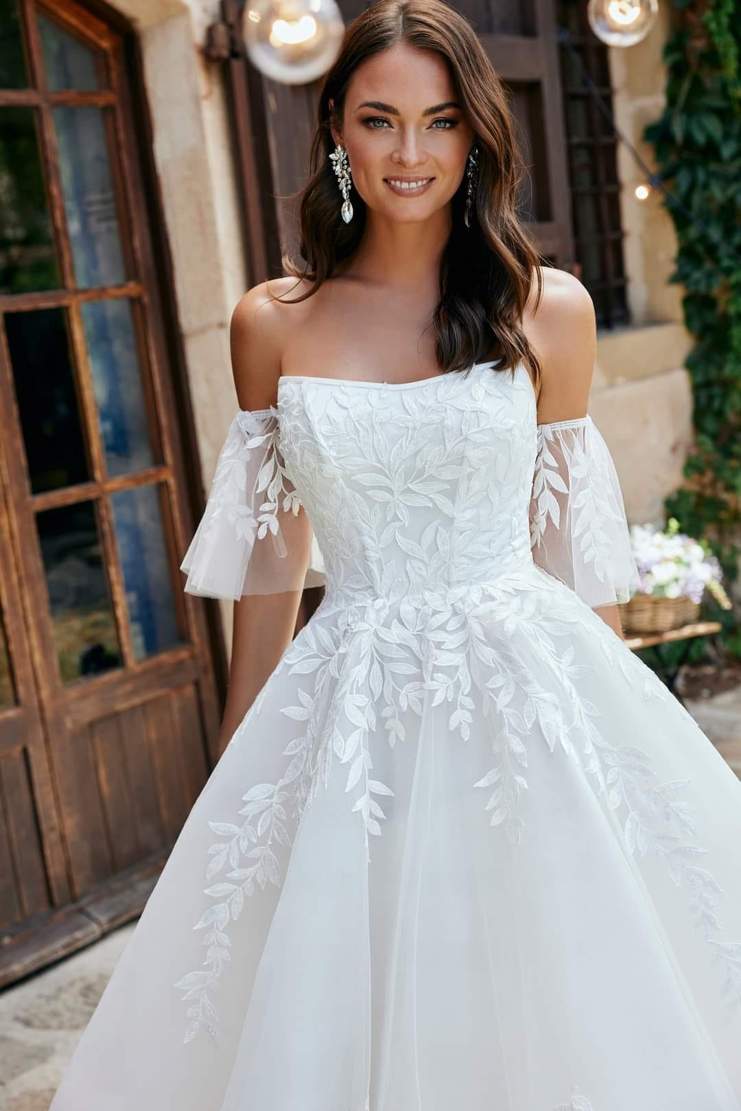 long sleeve full length bodycon dress 251GL4311 V-neck Sleeves Beaded Tulle Pageant 71 cm HIPS 37 English Rose Bridesmaid Dresses Size::8 Ivory Lace Embroidery Mermaid