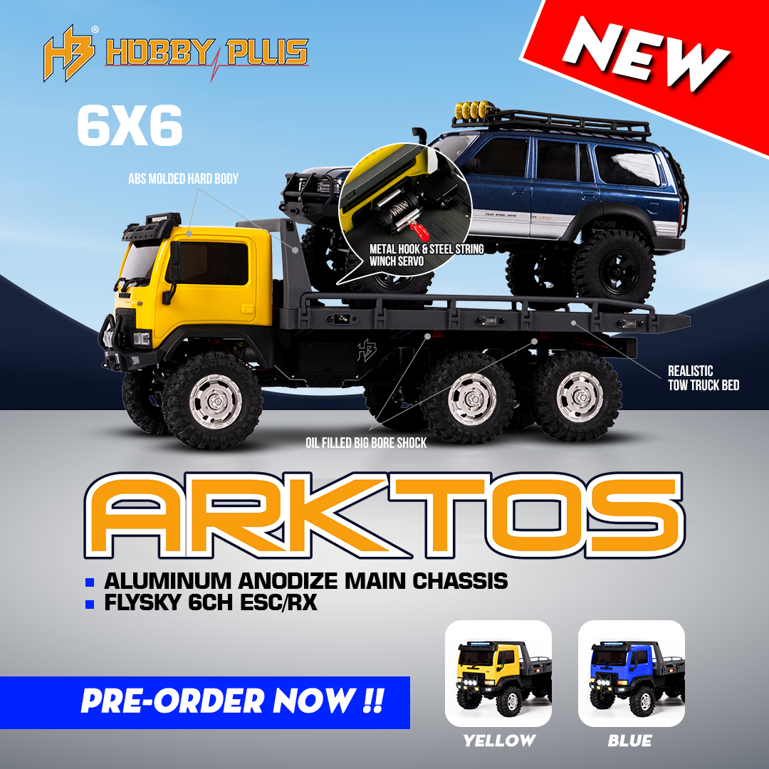 Hobby Plus Tow Truck ARKTOS 6x6 Yellow Crawler 1:18 CR-18P RTR - Buy