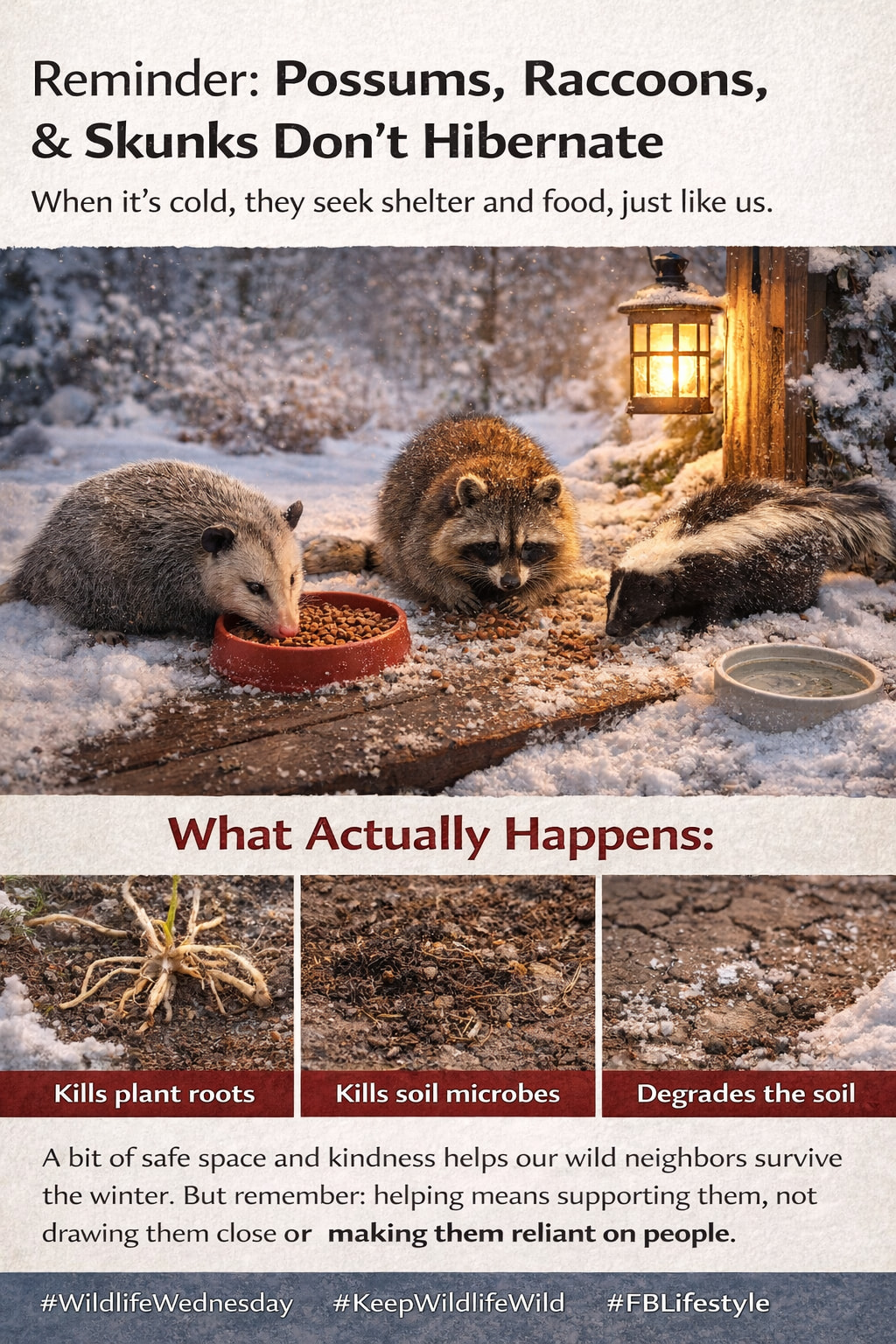 5 Minutes - Just a reminder: possums, raccoons, and skunks don’t ...