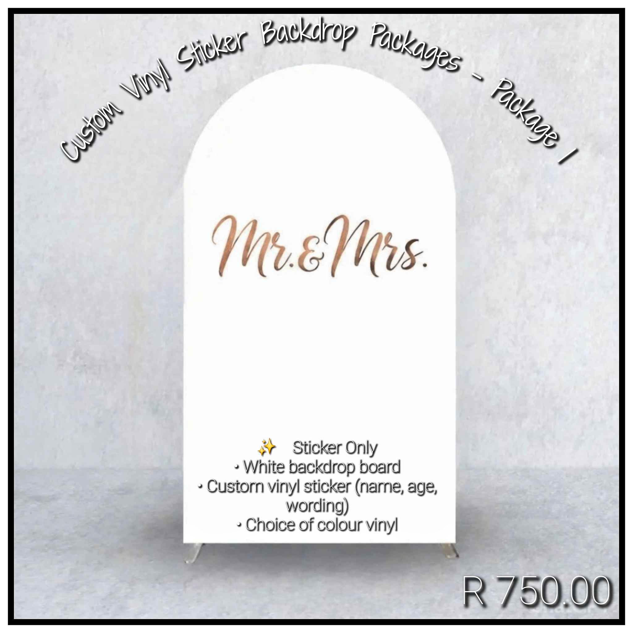 Package 1 - Custom Vinyl Sticker Backdrop Packages - Decals, Stickers ...