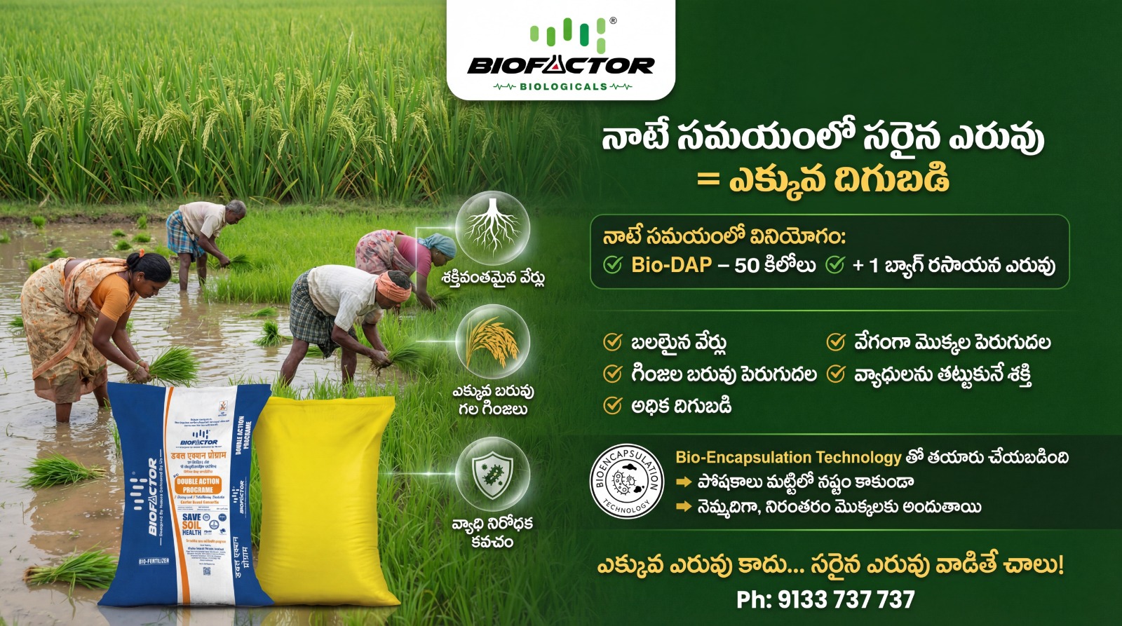 Biofactor - @biofactorindia 🌾నాటే సమయంలో సరైన ఎరువు... | Facebook
