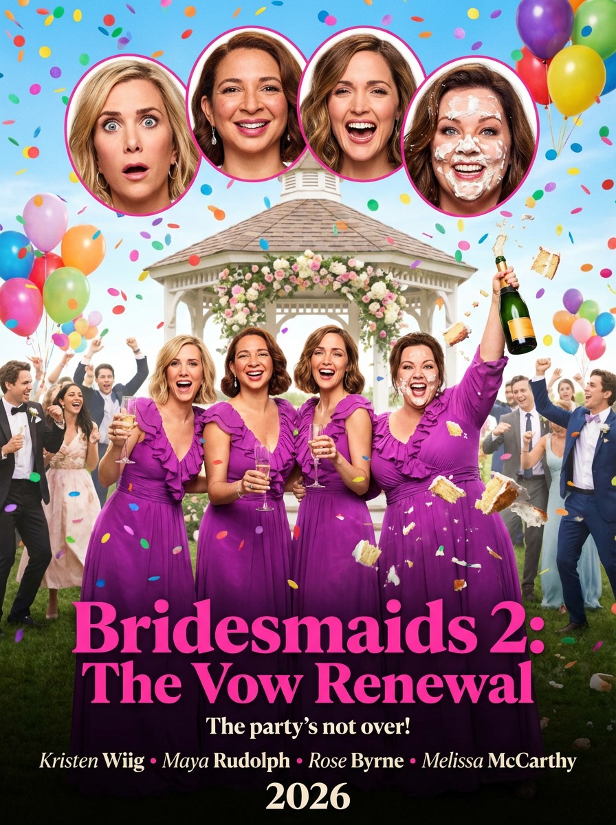 Movies - 🎬 Bridesmaids 2: The Vow Renewal (2026) 👉 Starring: Kristen ...