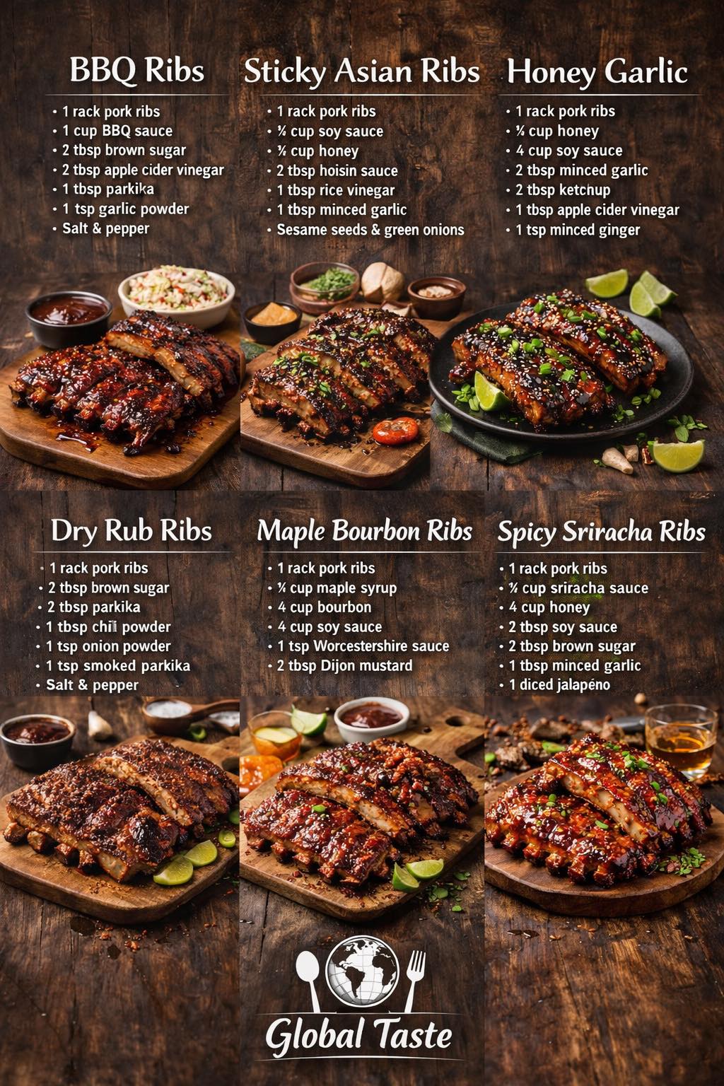 Global taste - 1) BBQ Ribs Ingredients • 1 rack pork... | Facebook