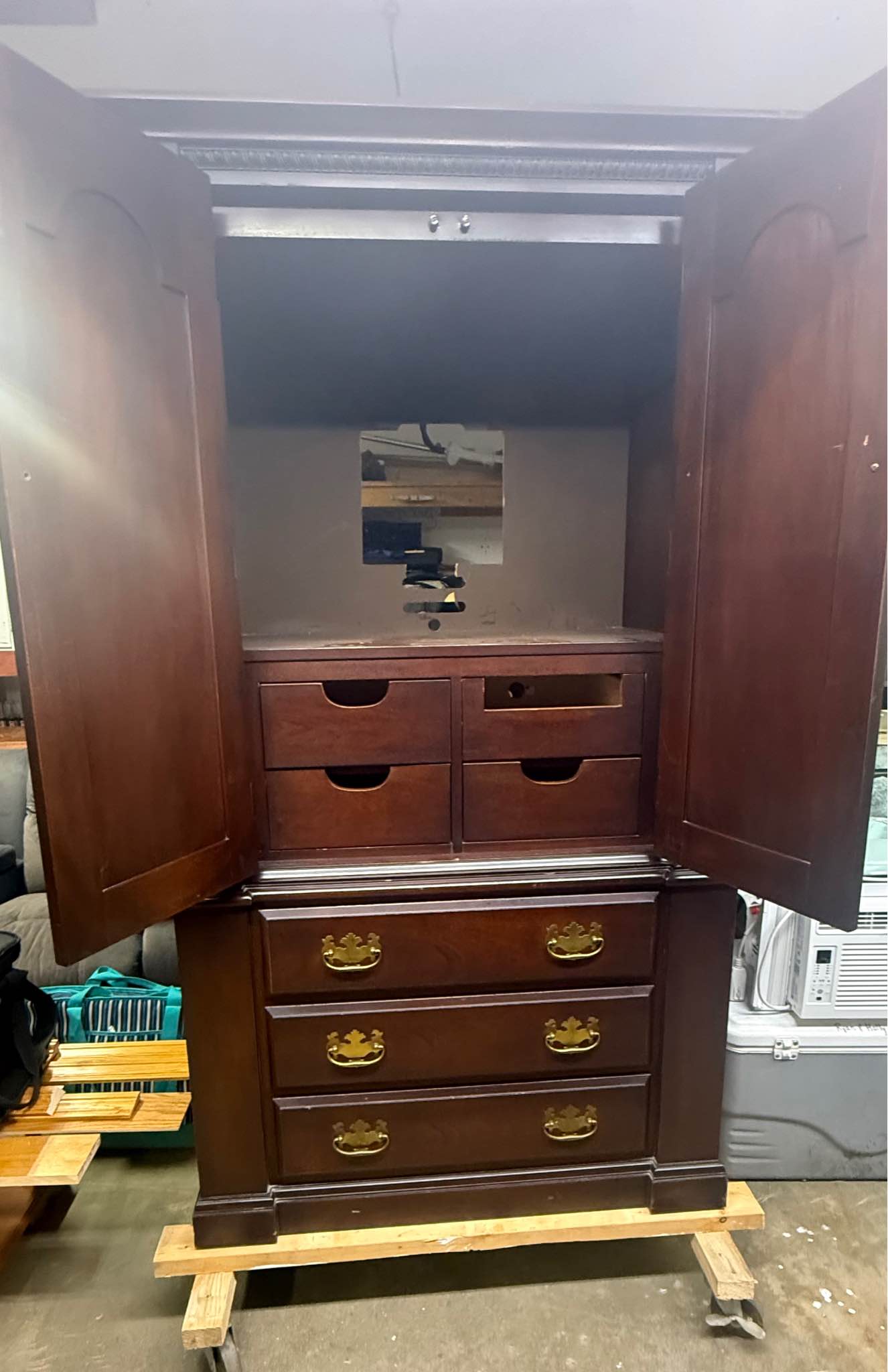Mahogany Armoire/TV Stand - Armoires & Wardrobes - Stockton Springs