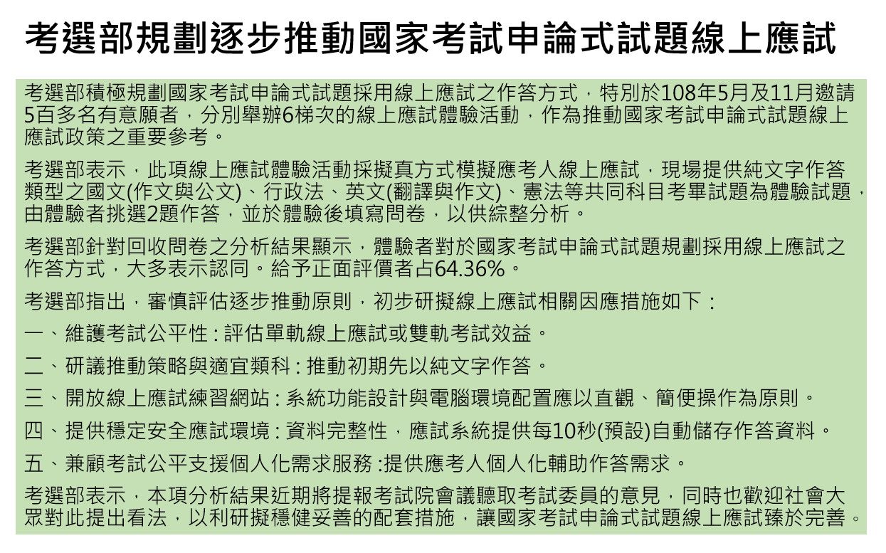 高點萬文老師 考選部規劃國家考試申論式試題線上應試 Facebook