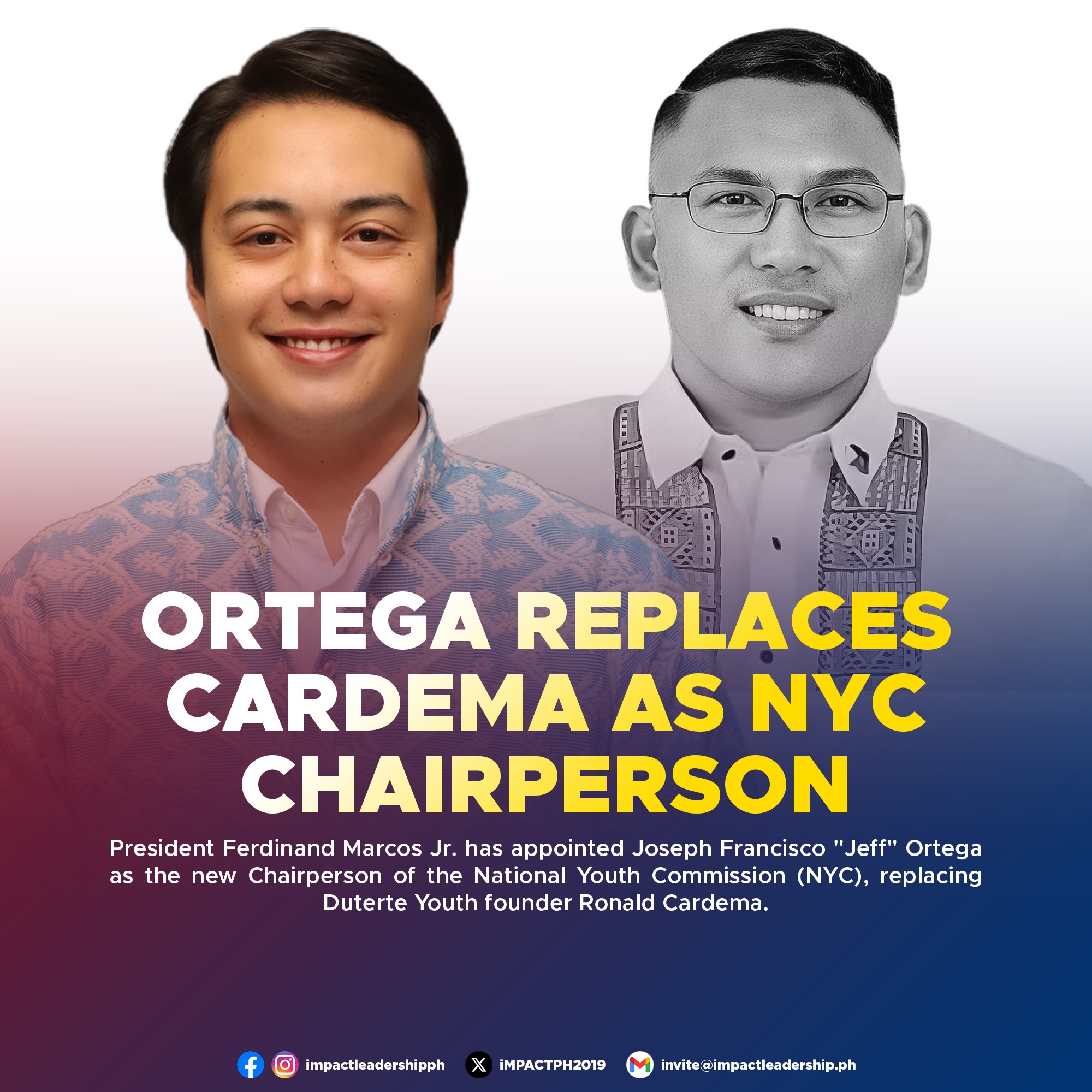 CARDEMA OUT, ORTEGA IN President... - iMPACT Leadership | Facebook