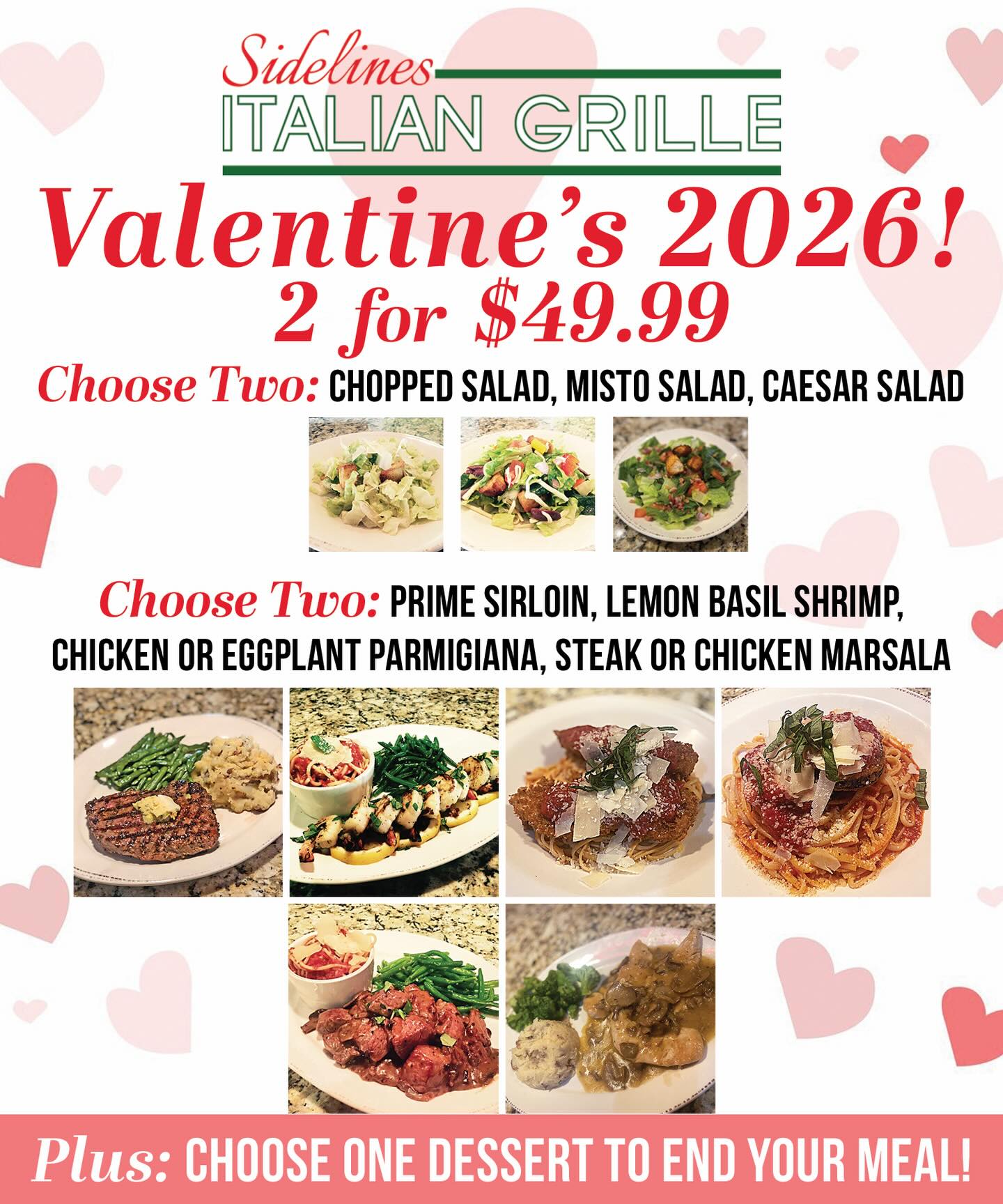 Sidelines - ️ Valentine’s Day 2026 at Sidelines Italian Grille ️ ...