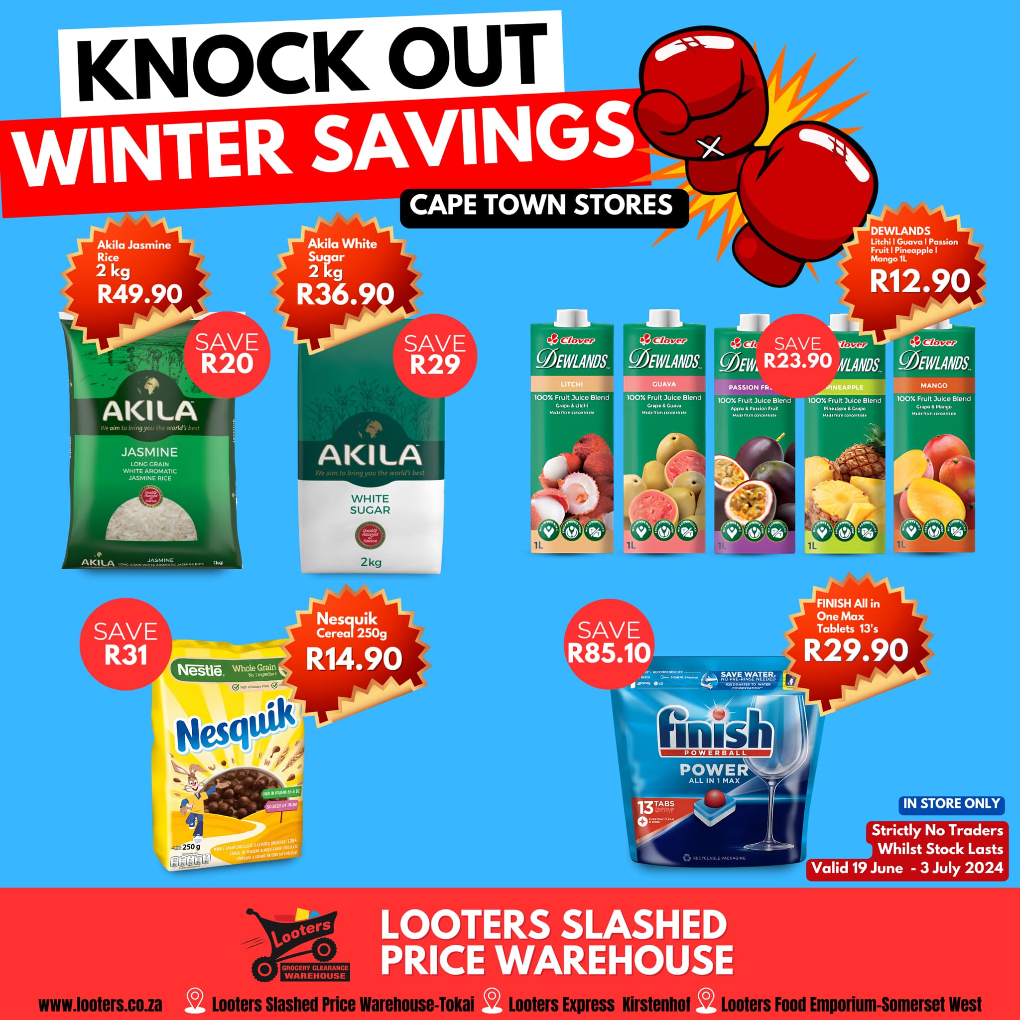 Looters - 🥊 AKILA Jasmine Rice 2kg R49.90 SAVE R20 🥊 AKILA White Sugar ...