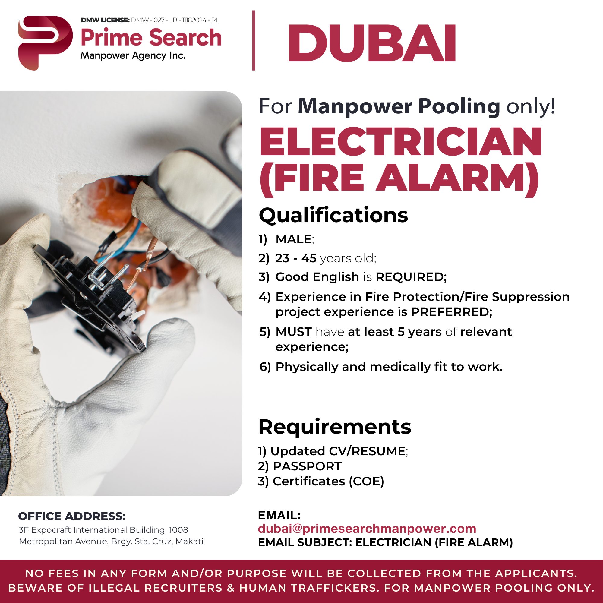 🚨 DUBAI IS HIRING FOR... - Prime Search Manpower Agency | Facebook