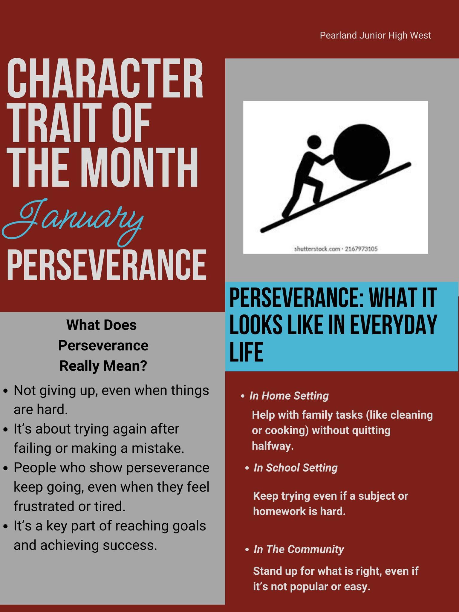 The January Character Trait of... - Pearland Junior High West | Facebook