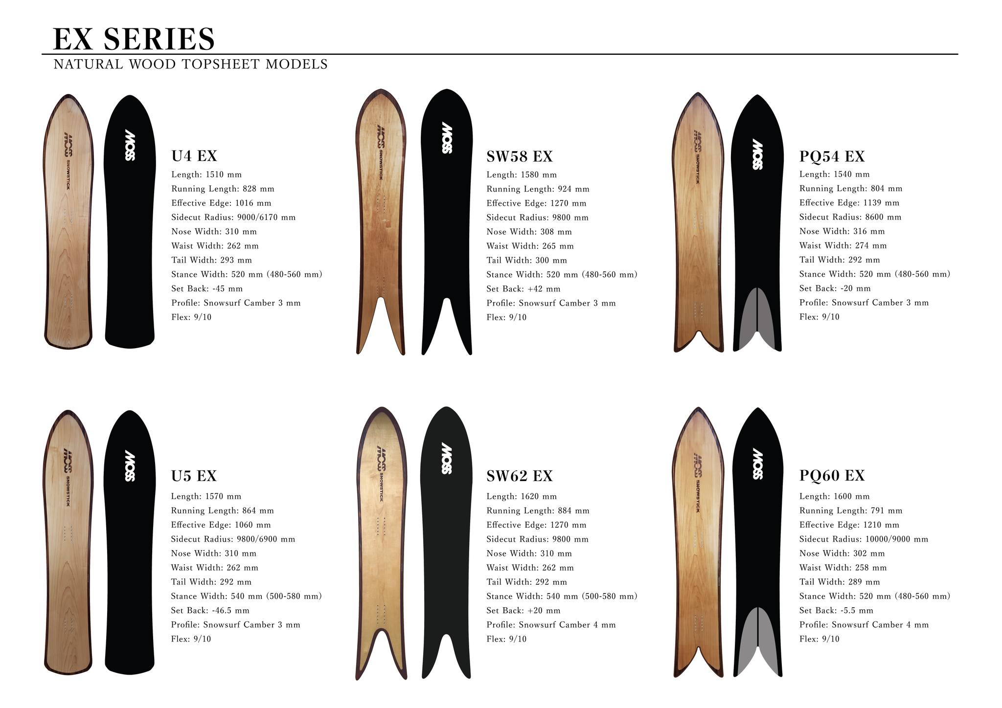 MOSS SNOWSTICK wing ping 154 fish bone