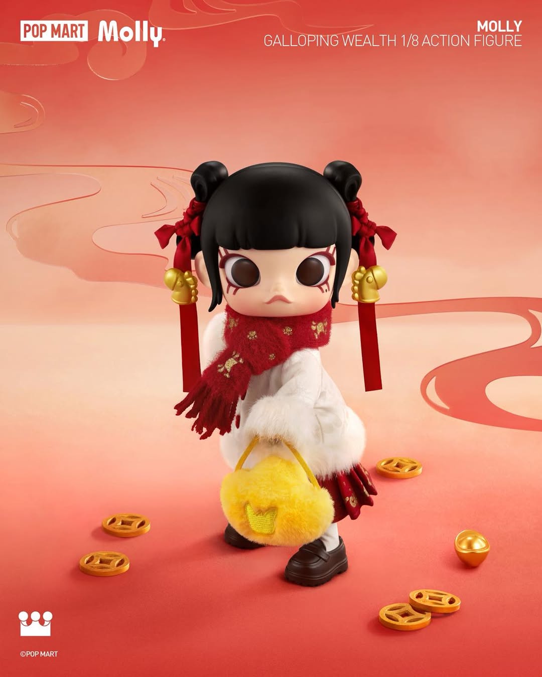 MOLLY, walking on water and holding an auspicious red koi, wishes