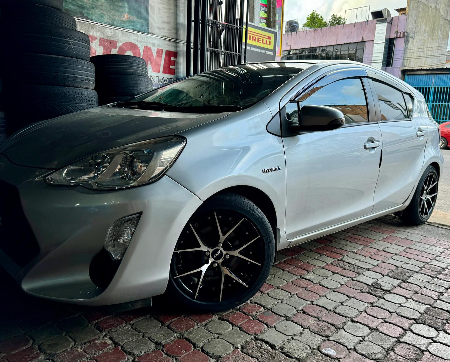 Custom Wheels - Toyota Aqua fitted with 16” Alloywheels