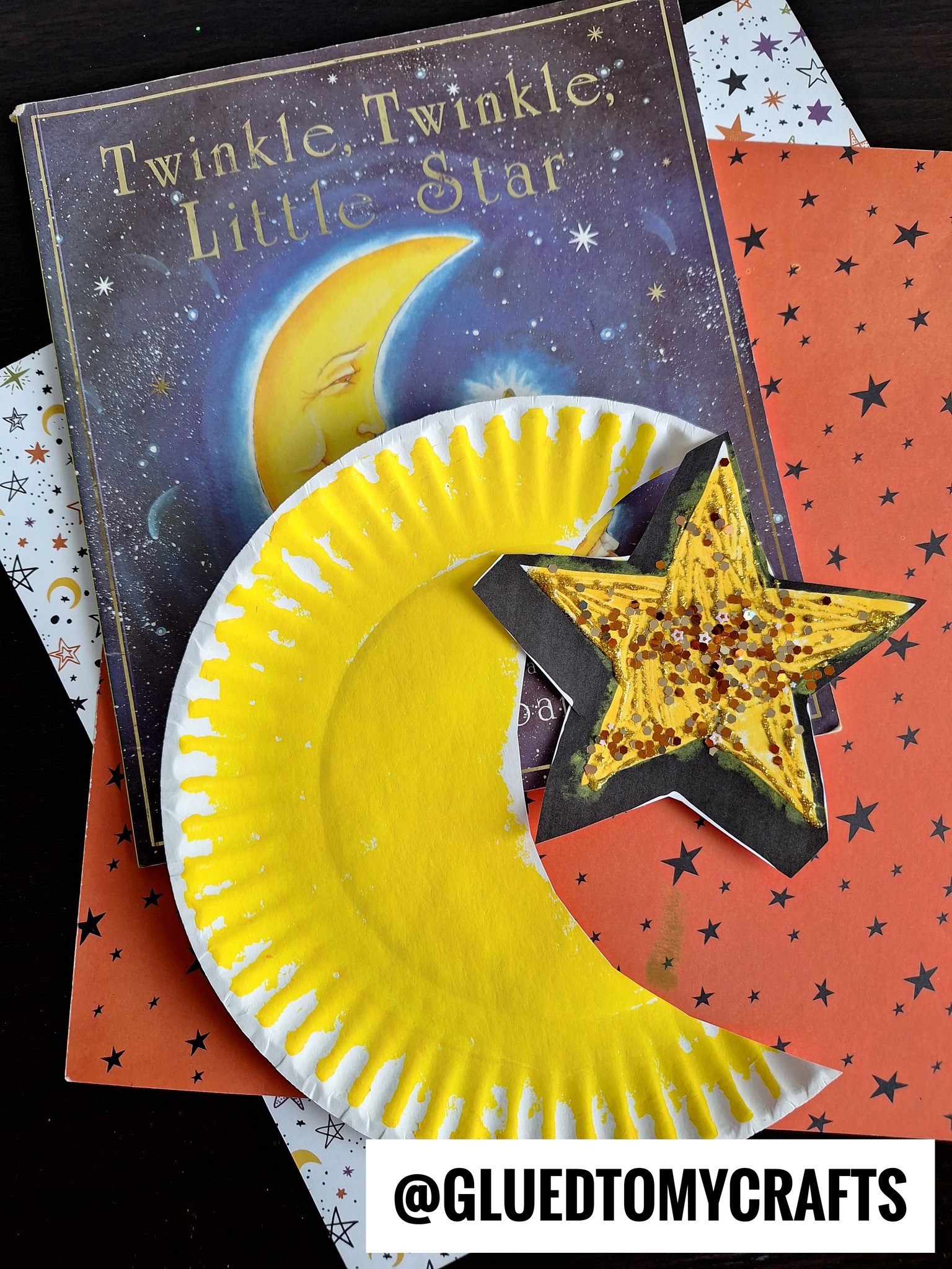 Paper Plate Moon & Star Craft Idea 🧡... - Glued to My Crafts | Facebook
