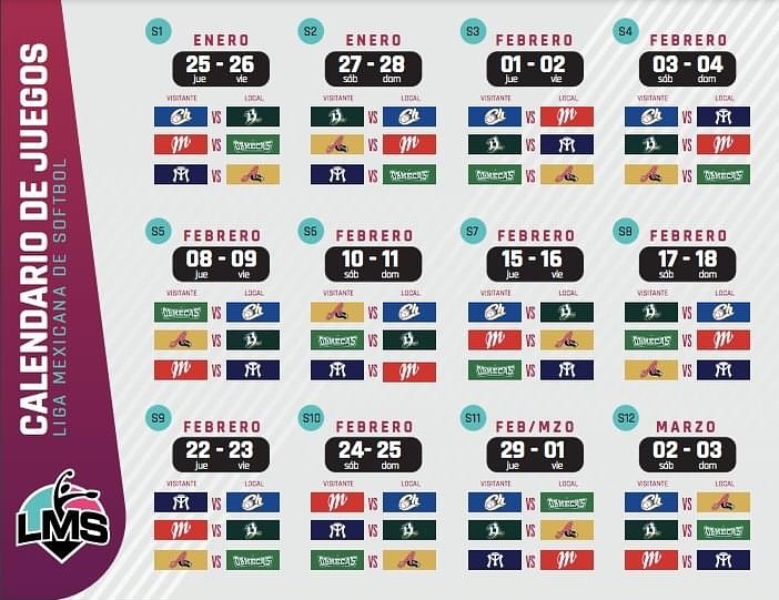 MNB - LISTO EL CALENDARIO 2024 LMS 🥎🗓️ Se presenta el...