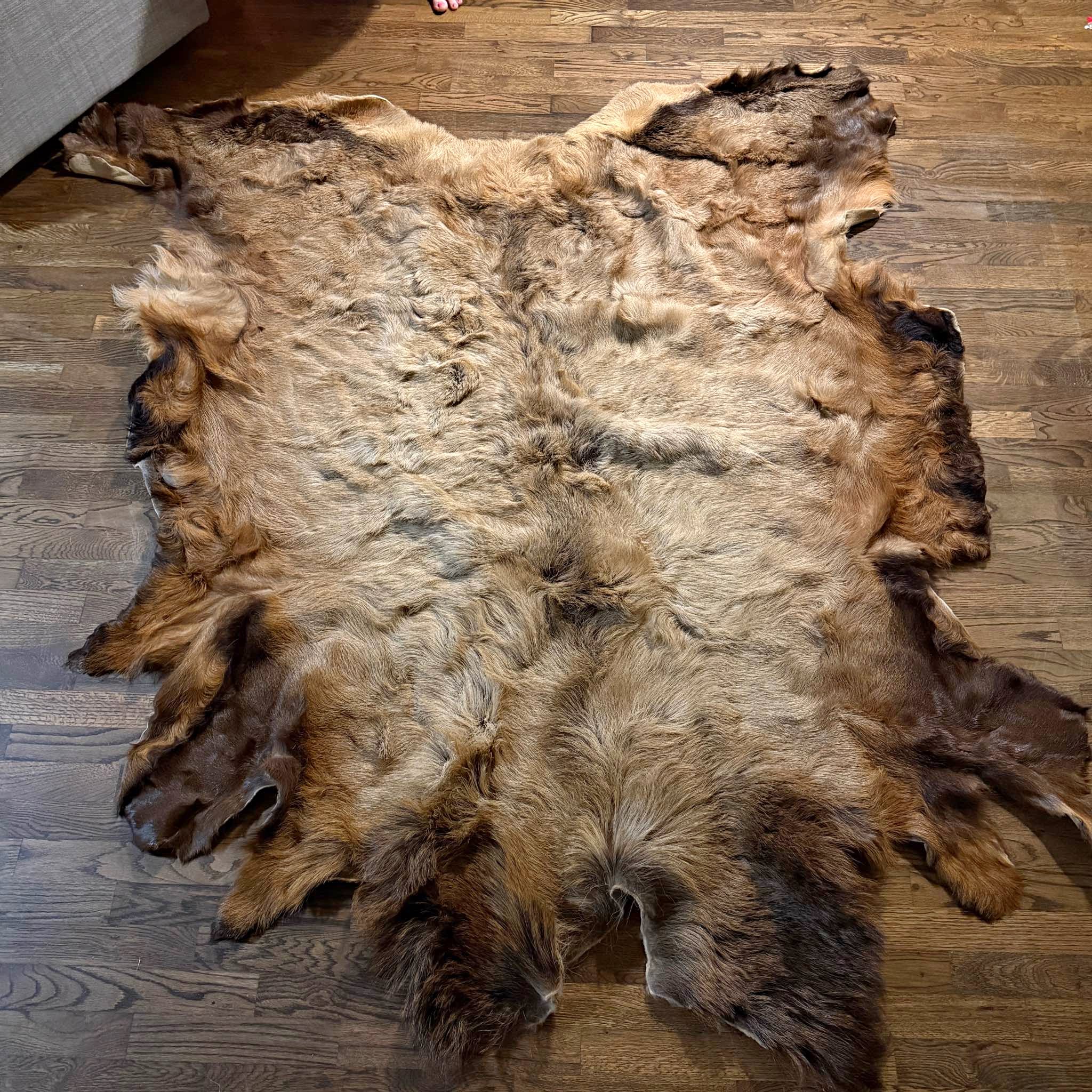 Tanned Elk Pelt Skin Hide Fur Wall Decor Rug 72wide x 79tall x 84across ...