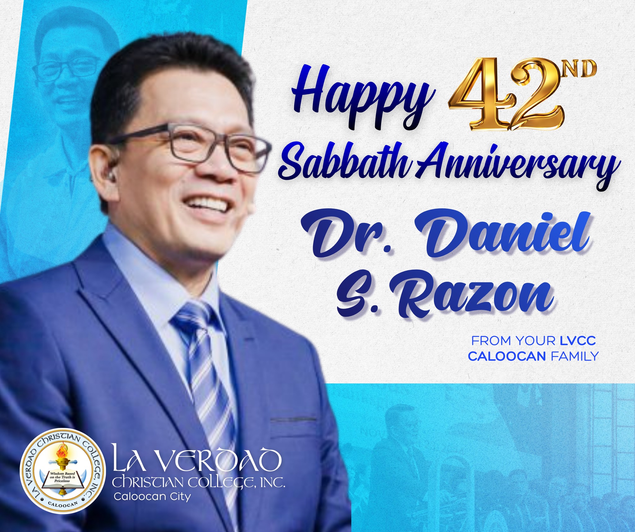 La - 𝗛𝗮𝗽𝗽𝘆 𝟰𝟮𝗻𝗱 𝗦𝗮𝗯𝗯𝗮𝘁𝗵 𝗔𝗻𝗻𝗶𝘃𝗲𝗿𝘀𝗮𝗿𝘆 𝘁𝗼 𝗼𝘂𝗿 𝗯𝗲𝗹𝗼𝘃𝗲𝗱 𝗖𝗵𝗮𝗶𝗿𝗺𝗮𝗻, 𝗗𝗿. 𝗗𝗮𝗻𝗶𝗲𝗹 ...