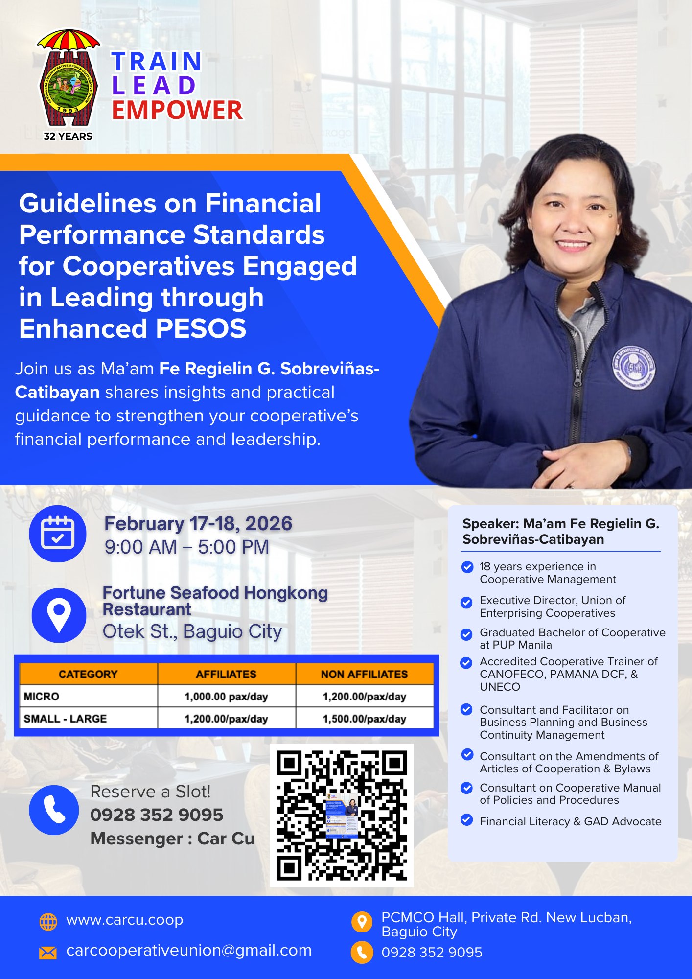 Cordillera - TRAINING ANNOUNCEMENT: Strengthen Your Cooperative’s ...