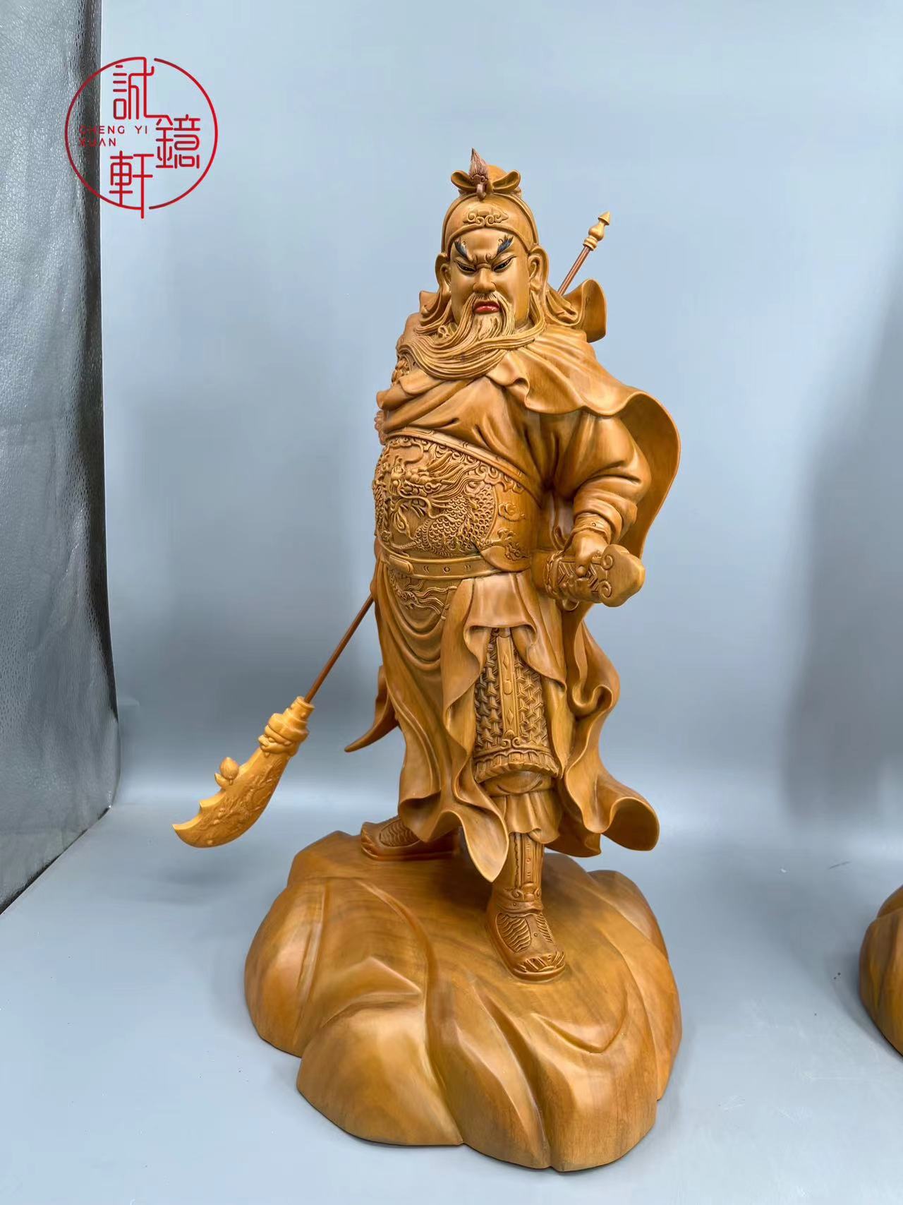 UM13中国美術清朝清時代木彫金漆関羽像神様古物保証唐物古玩