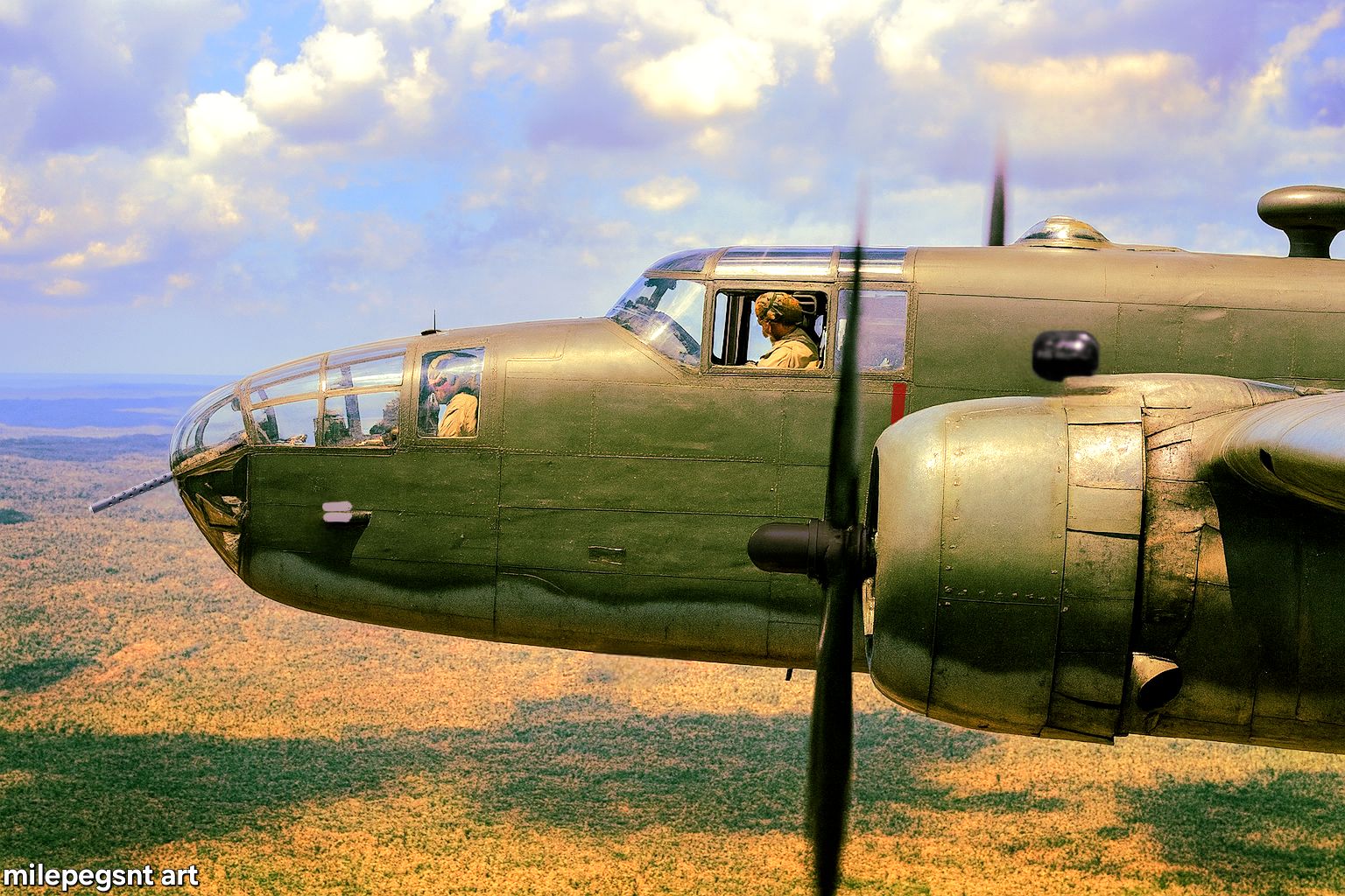 Mile - An artistic representation of a B-25C of No. 18 Squadron NEI ...