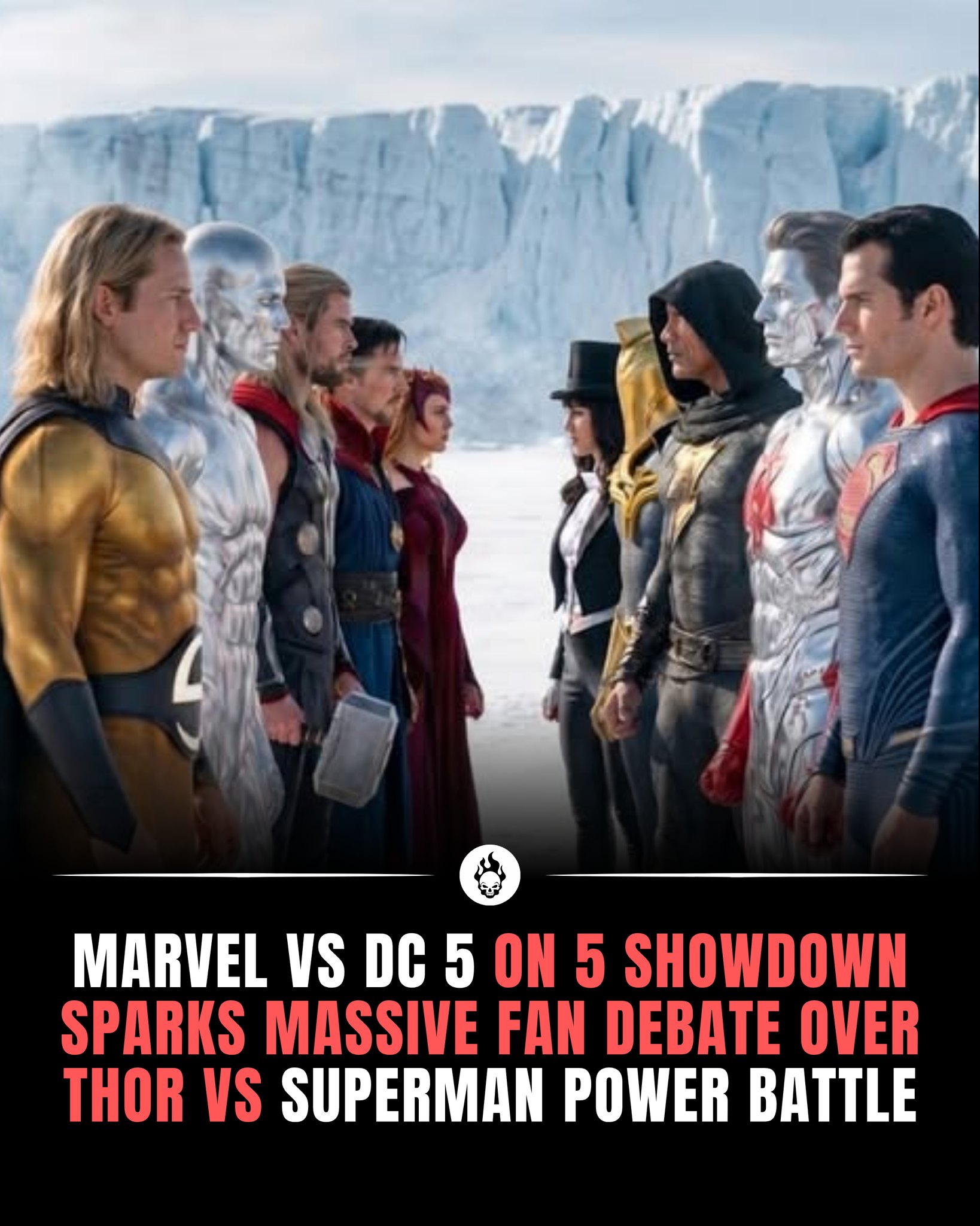 Marvel vs DC superheroes
