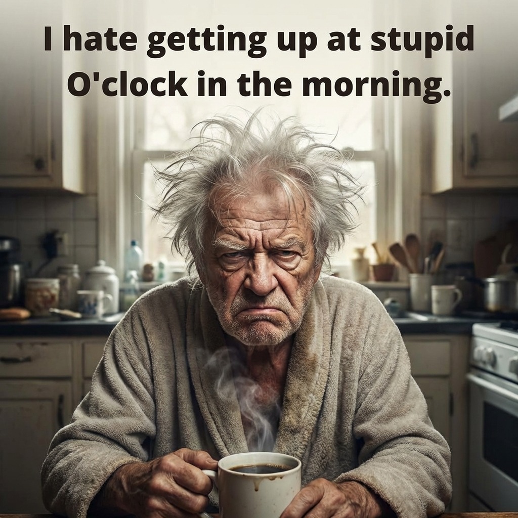 Old - I hate getting up at stupid O'clock in the morning. | Facebook