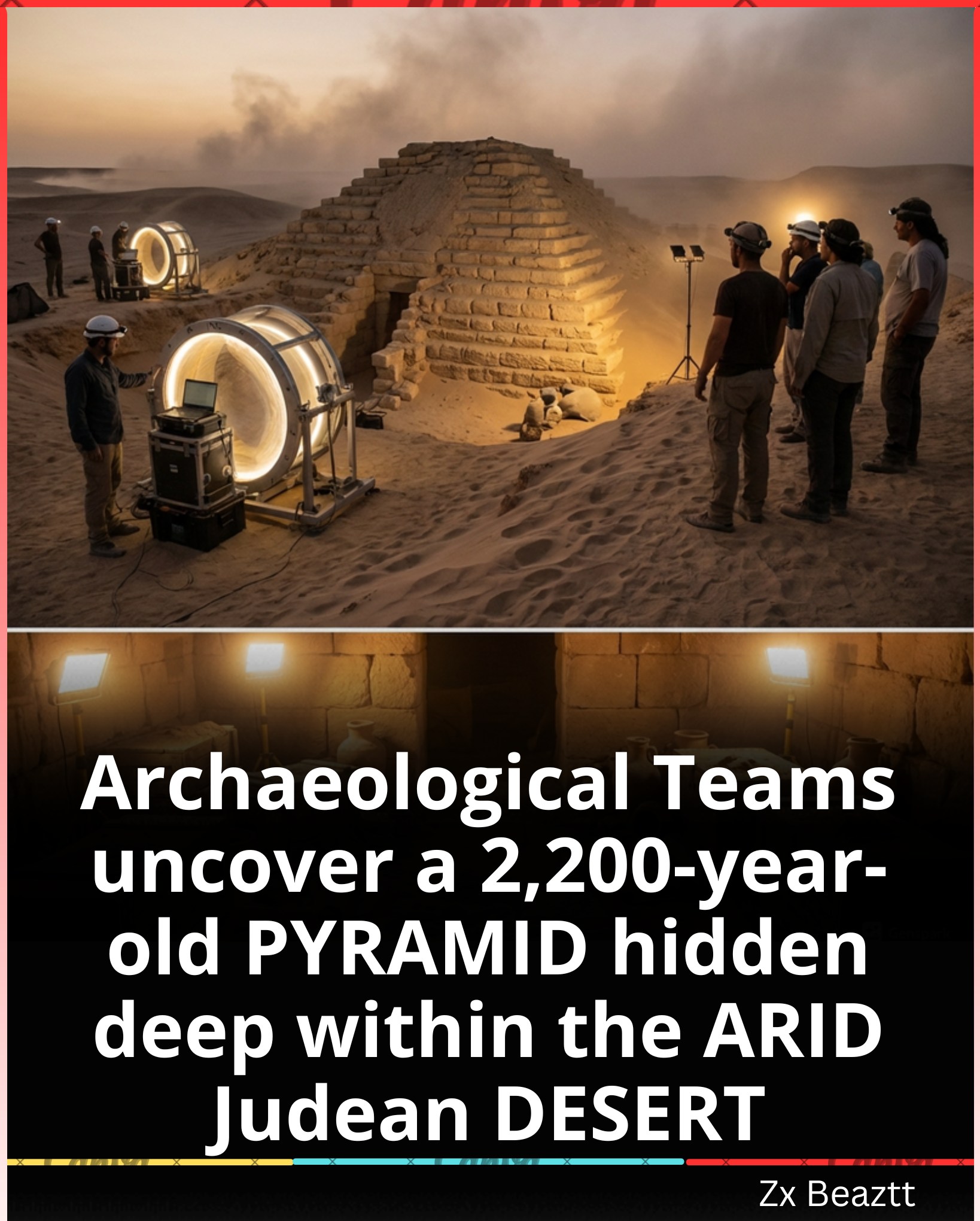 Archaeologists have uncovered a rare pyramid-like structure dating