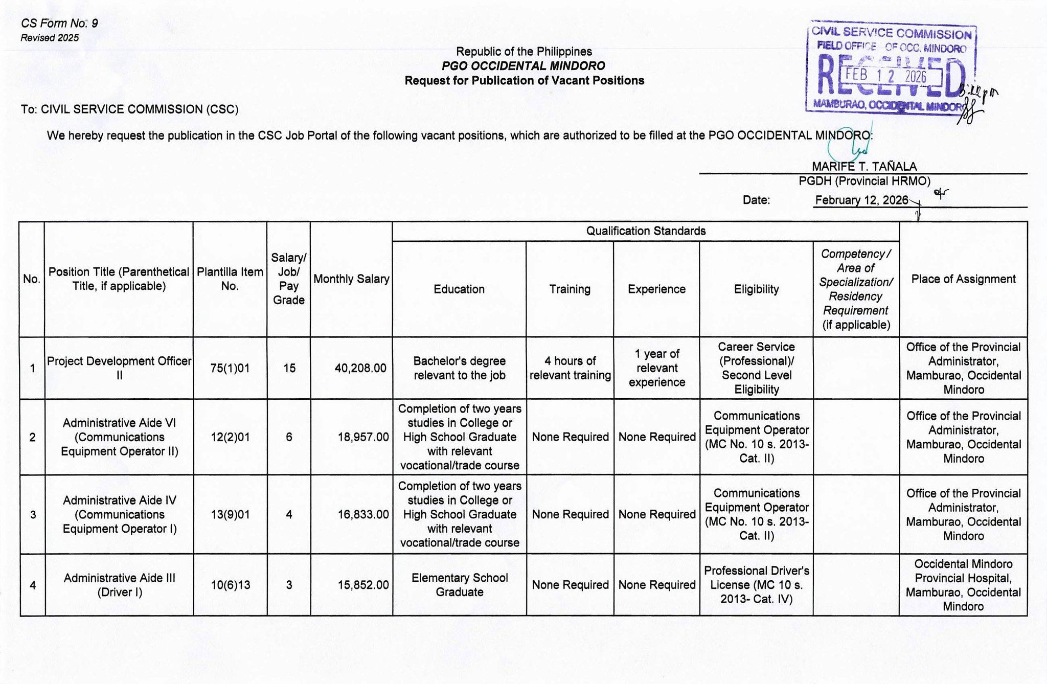 HRMO... - HRMO Provincial Government of Occidental Mindoro