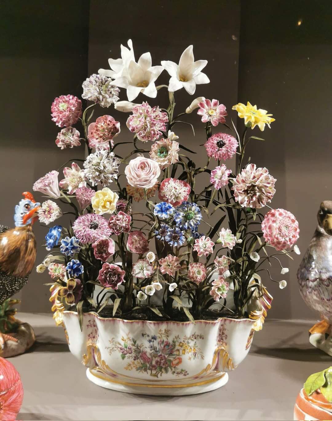 This extraordinary jardiniere containing innumerable and various