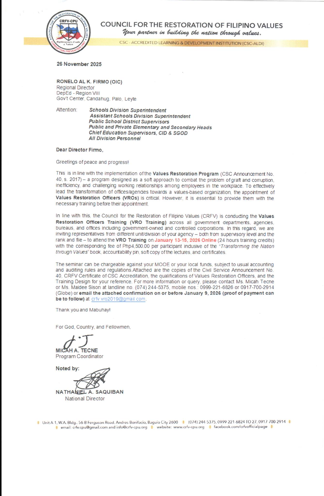 Recs Senag - DM#921,S.2025 FINAL UPDATES FOR PALASKI SA... | Facebook