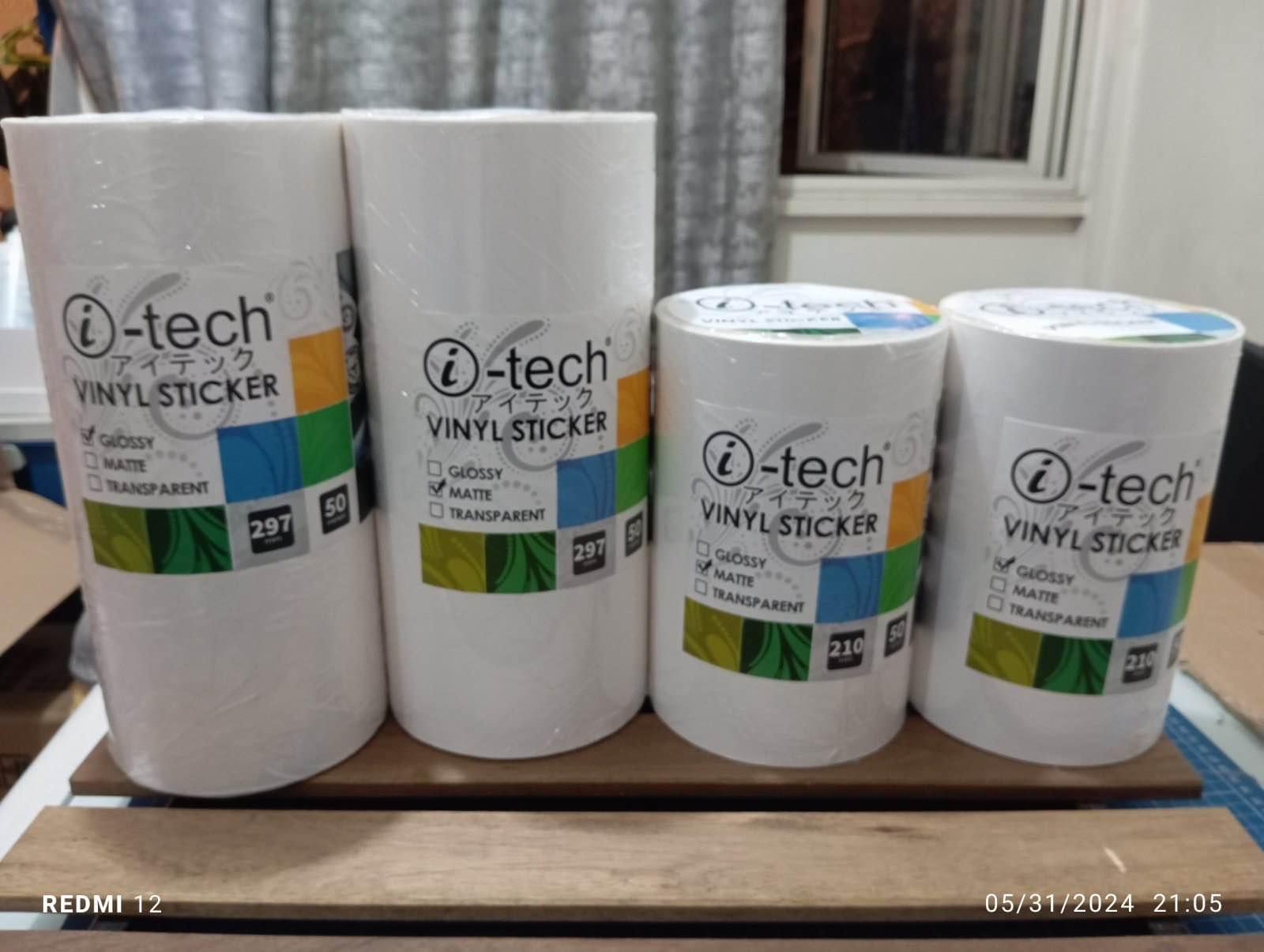 Itech (I-tech) Vinyl Sticker Roll A4 Matte A4 Glossy A3 Matte A3 Glossy ...