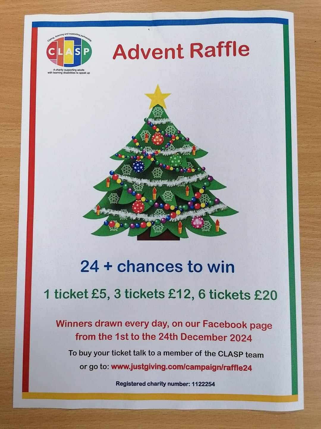 CLASP - A reminder that CLASP Advent Raffle tickets are...