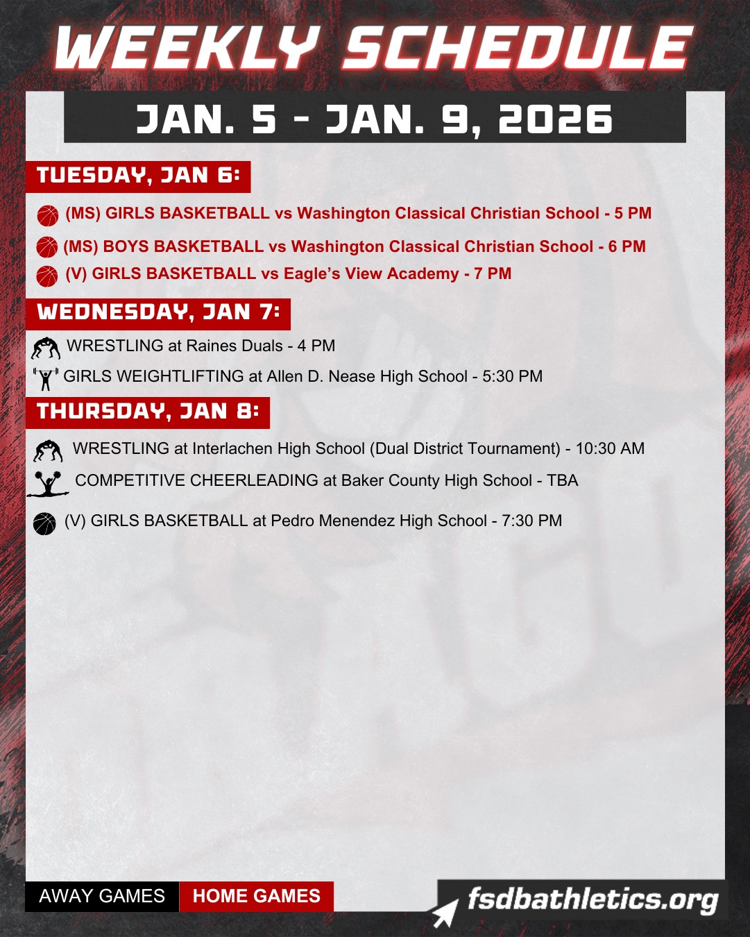 FSDB - Welcome Back! Here's the FSDB Athletics Schedule for the week of ...