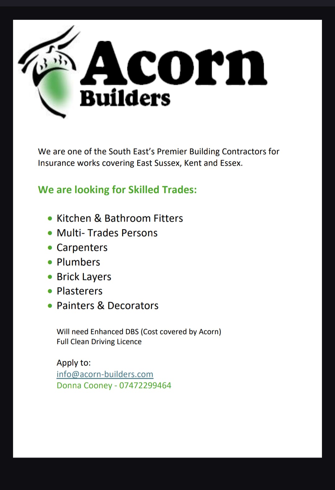 Acorn - 👷‍♂️ We’re Hiring Skilled Multi-Trades for 2026! 👷‍♀️ Acorn ...